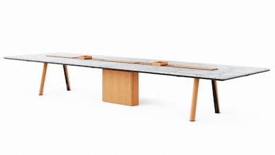 A front three quarter view of an Ascent Conference Table from DatesWeiser
