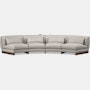 Contra Wedge Sectional - 4 Seat, Pebble Weave, Buff, Walnut