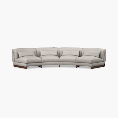 Contra Wedge Sectional - 4 Seat, Pebble Weave, Buff, Walnut Contra Wedge Sectional - 4 Seat, Pebble Weave, Buff, Walnut