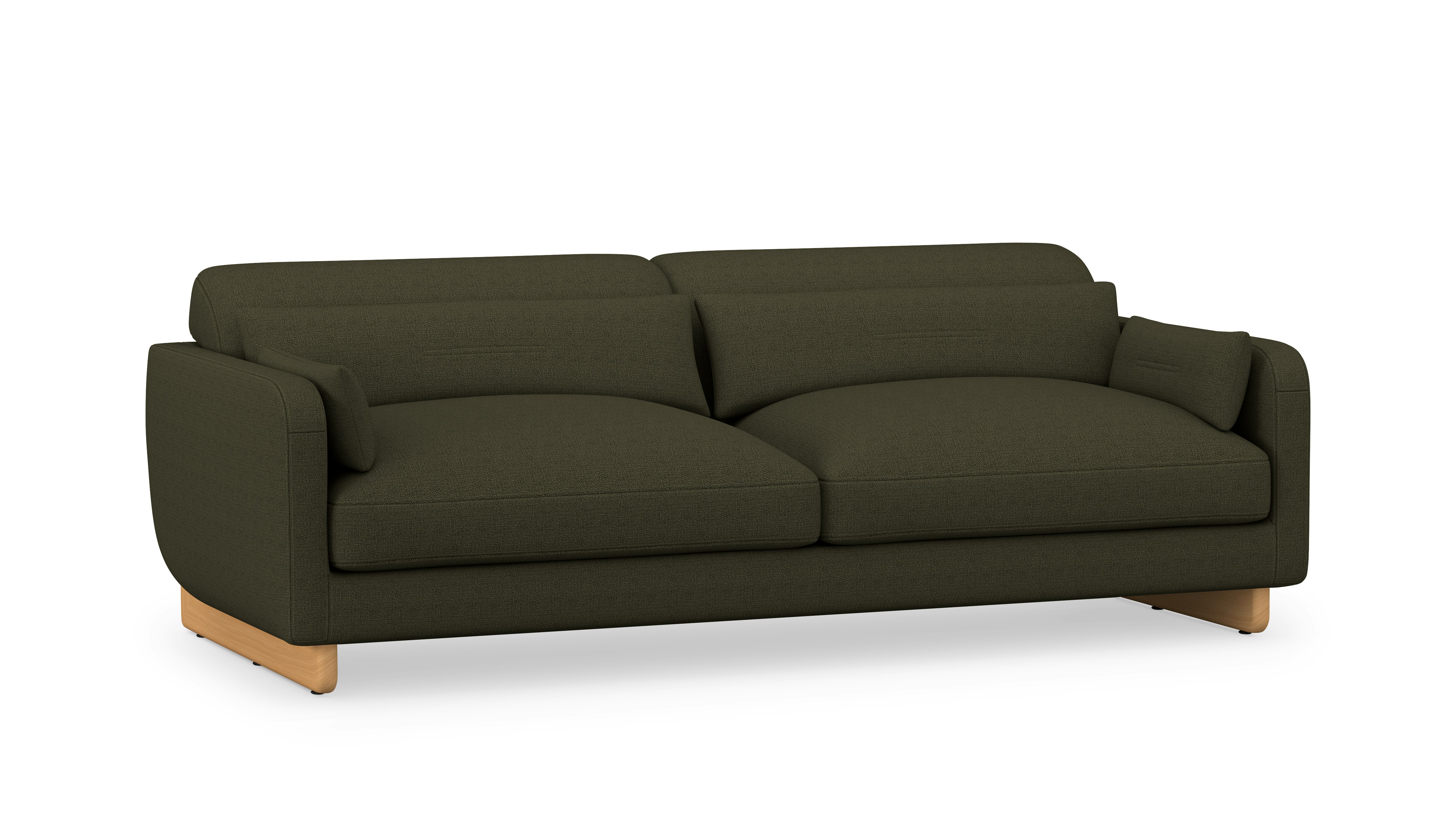 Contra Sofa - 84 Inch, Pebble Weave, Militare , Oak