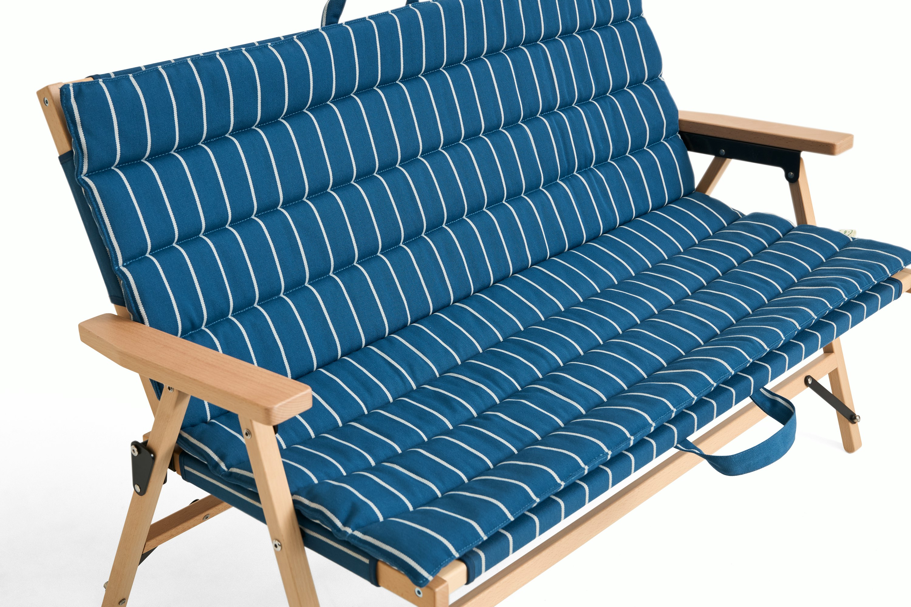 Outdoor Market Sofa Cushion - Blue With Beige Stripe