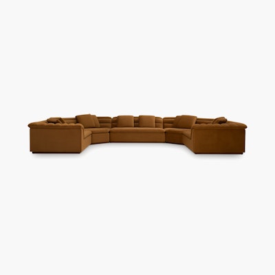 Float U Sectional - SE Malibu Velvet, Cognac Float U Sectional - SE Malibu Velvet, Cognac