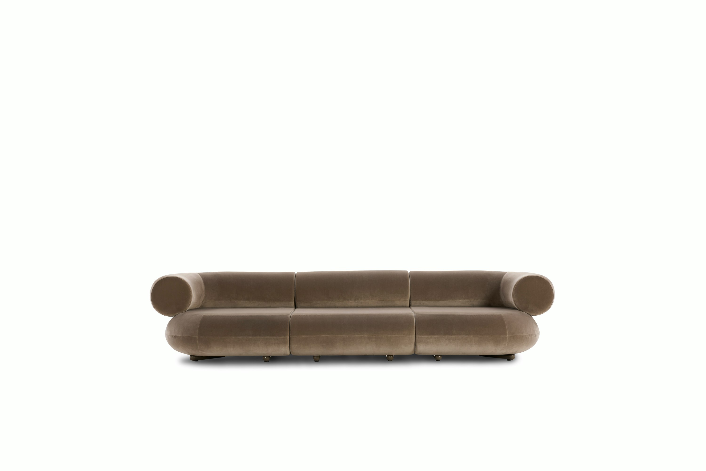 Fat Sofa - 133 Inch, Royal Velvet, Cashew