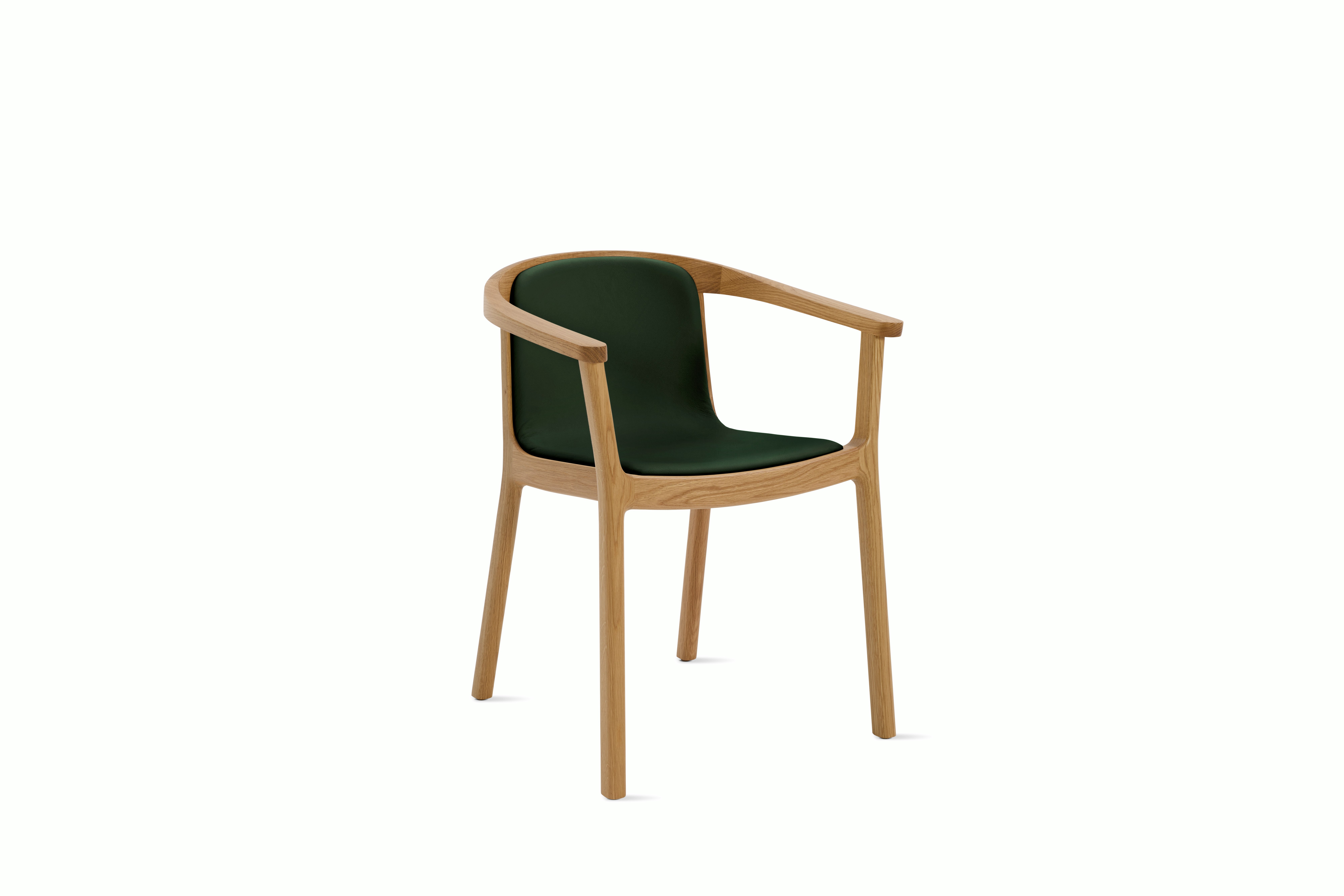 A Lijn Armchair in Vine Oak viewed from an angle.