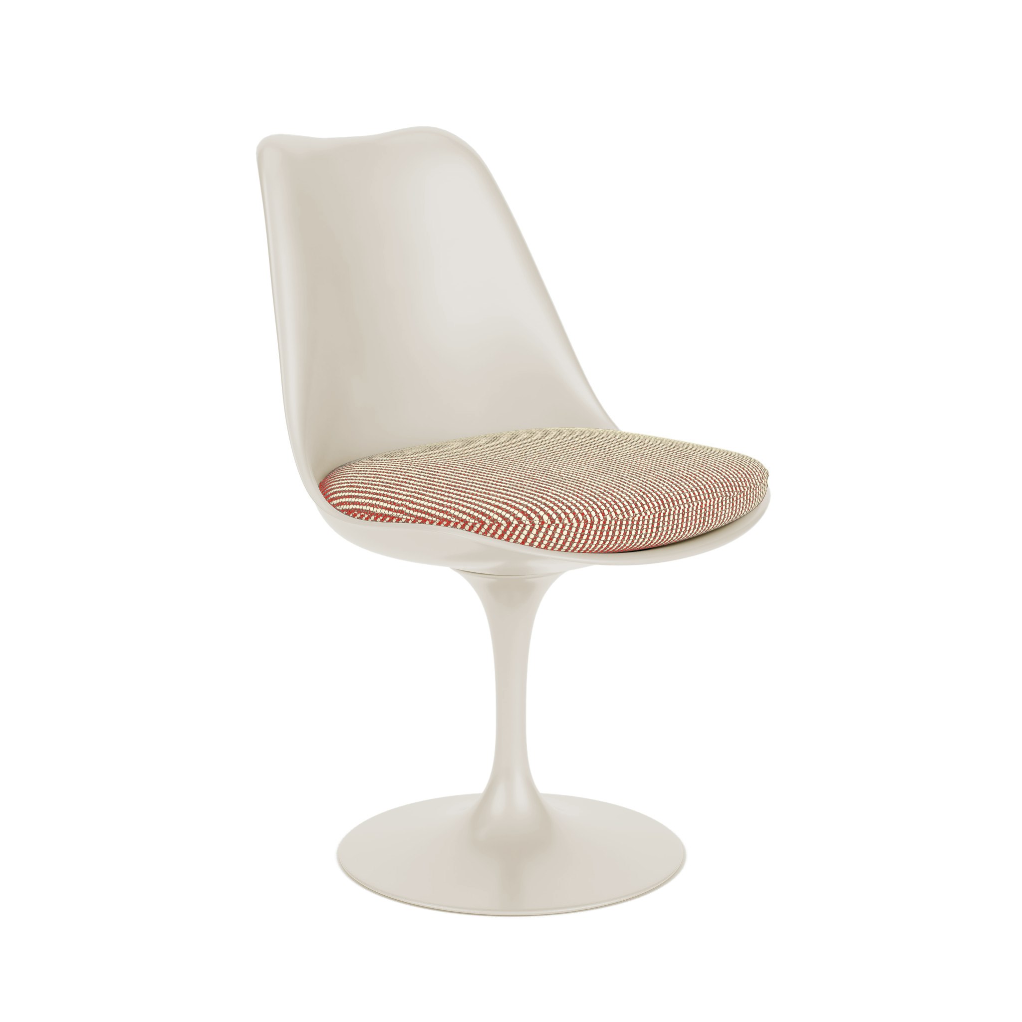 A Tulip Chair Armless in peony and cream viewed from an angle