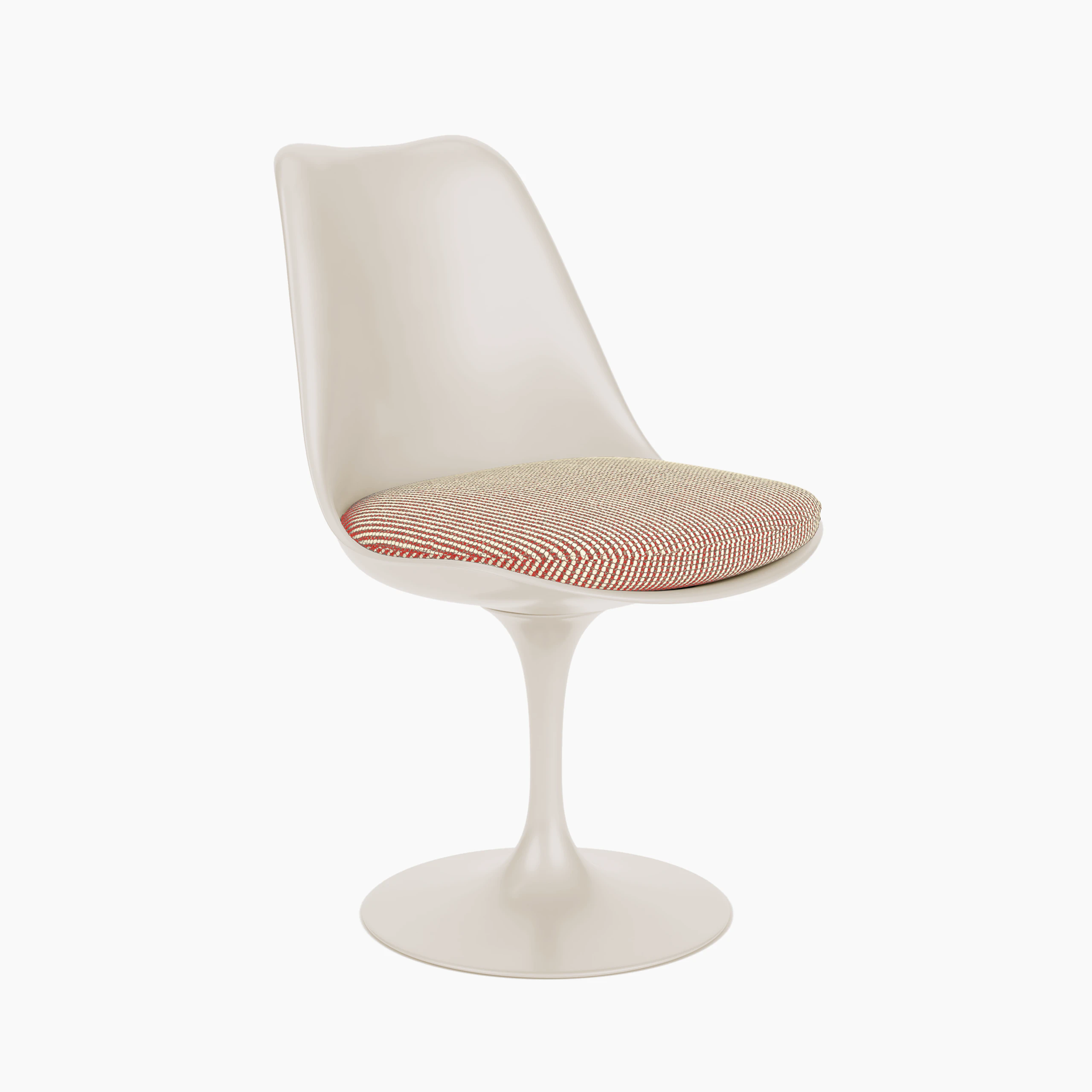 A Tulip Chair Armless in peony and cream viewed from an angle