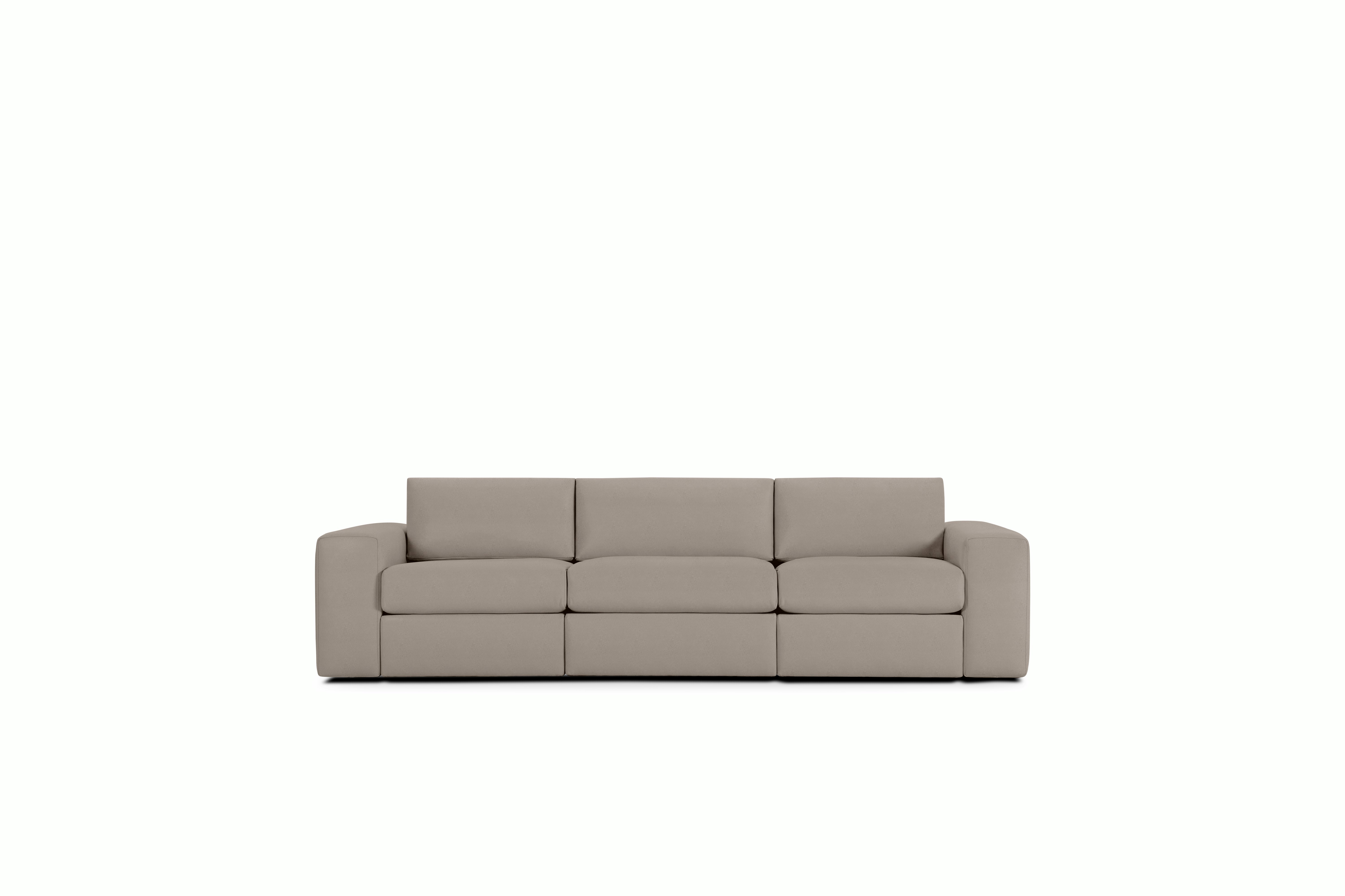 Irvin Sofa - Three-Seater,  Prone Leather,  Lute