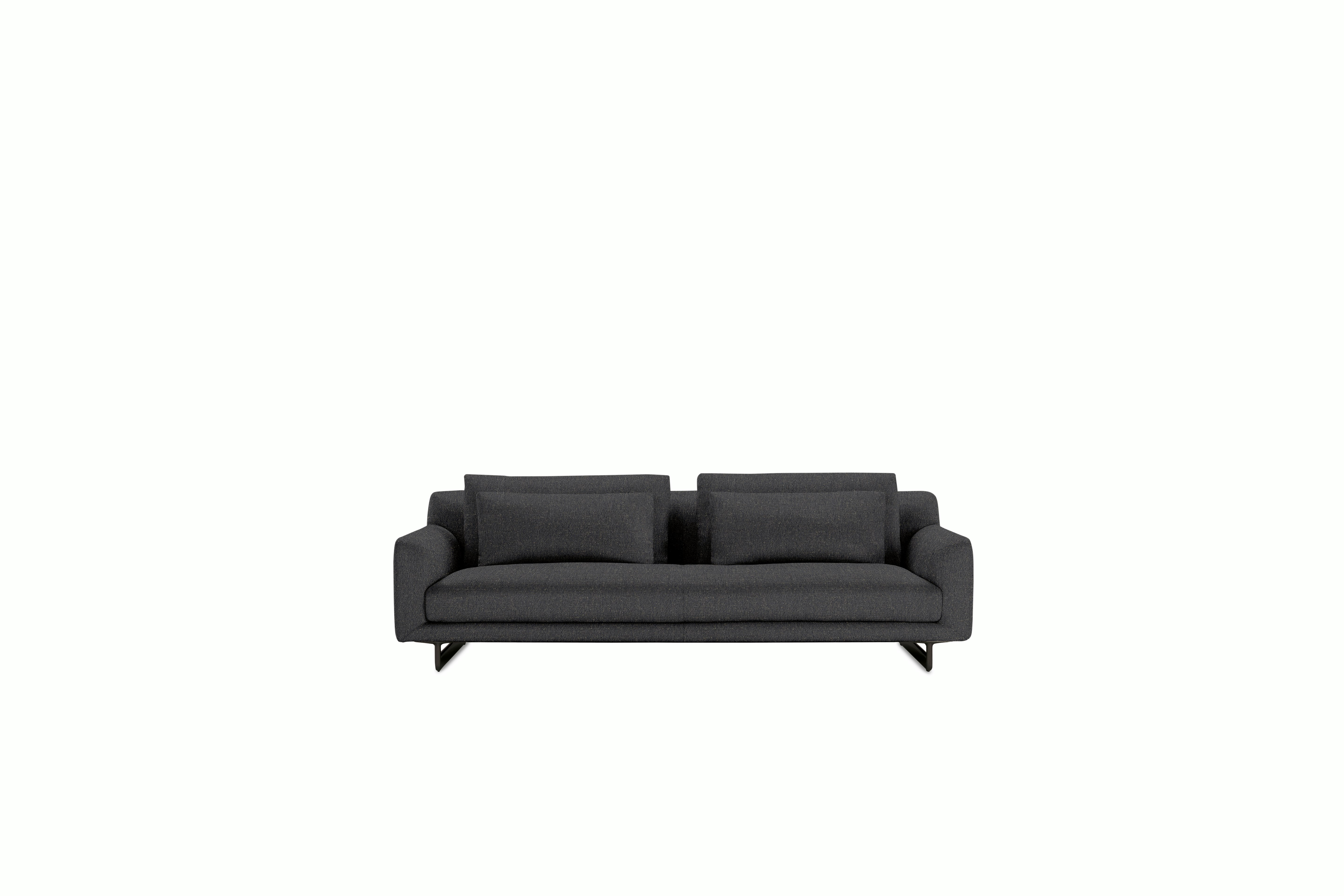 Lecco Sofa 93 - Album Linen, Millennium - Black