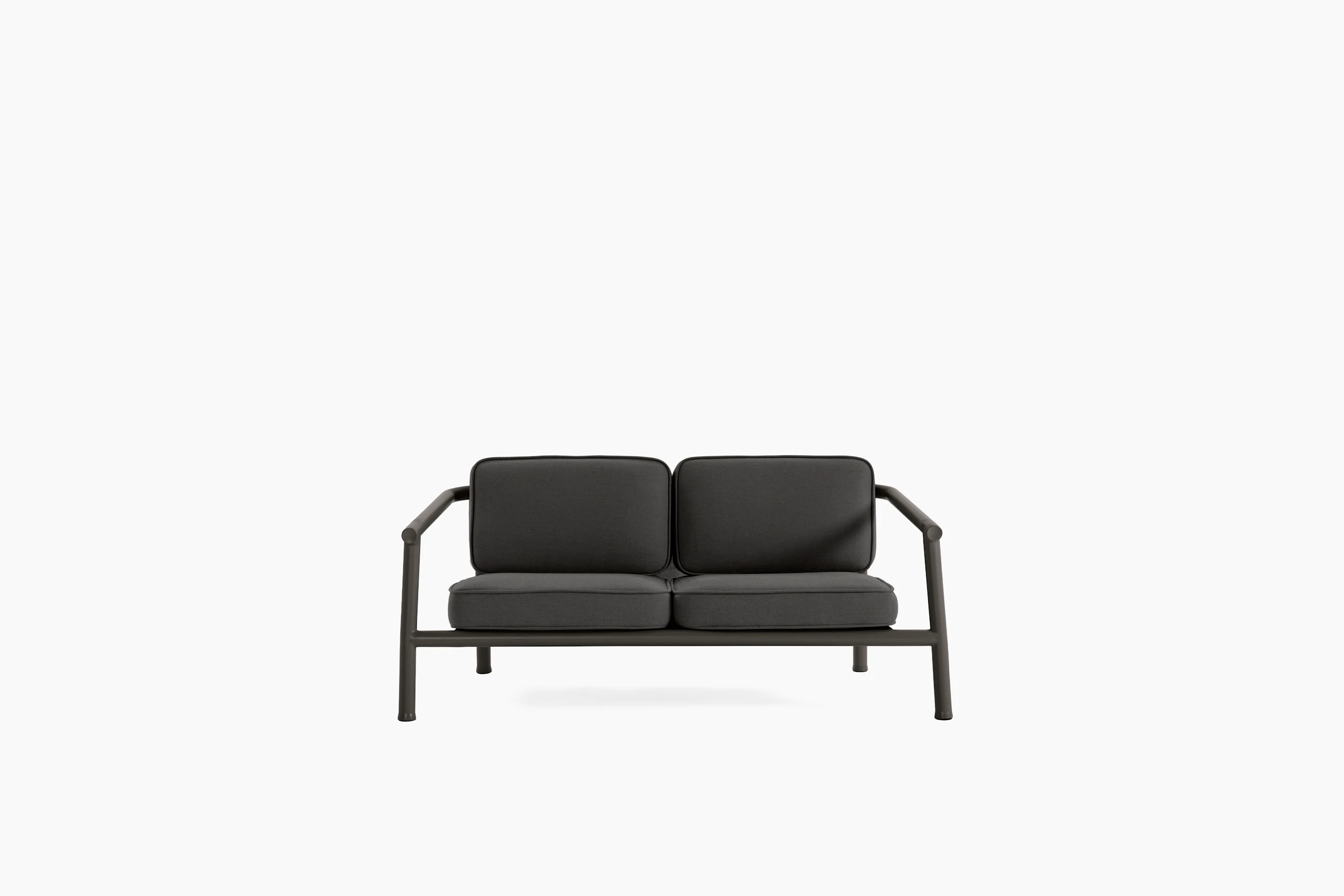 A Campus Outdoor Sofa viewed from the front.