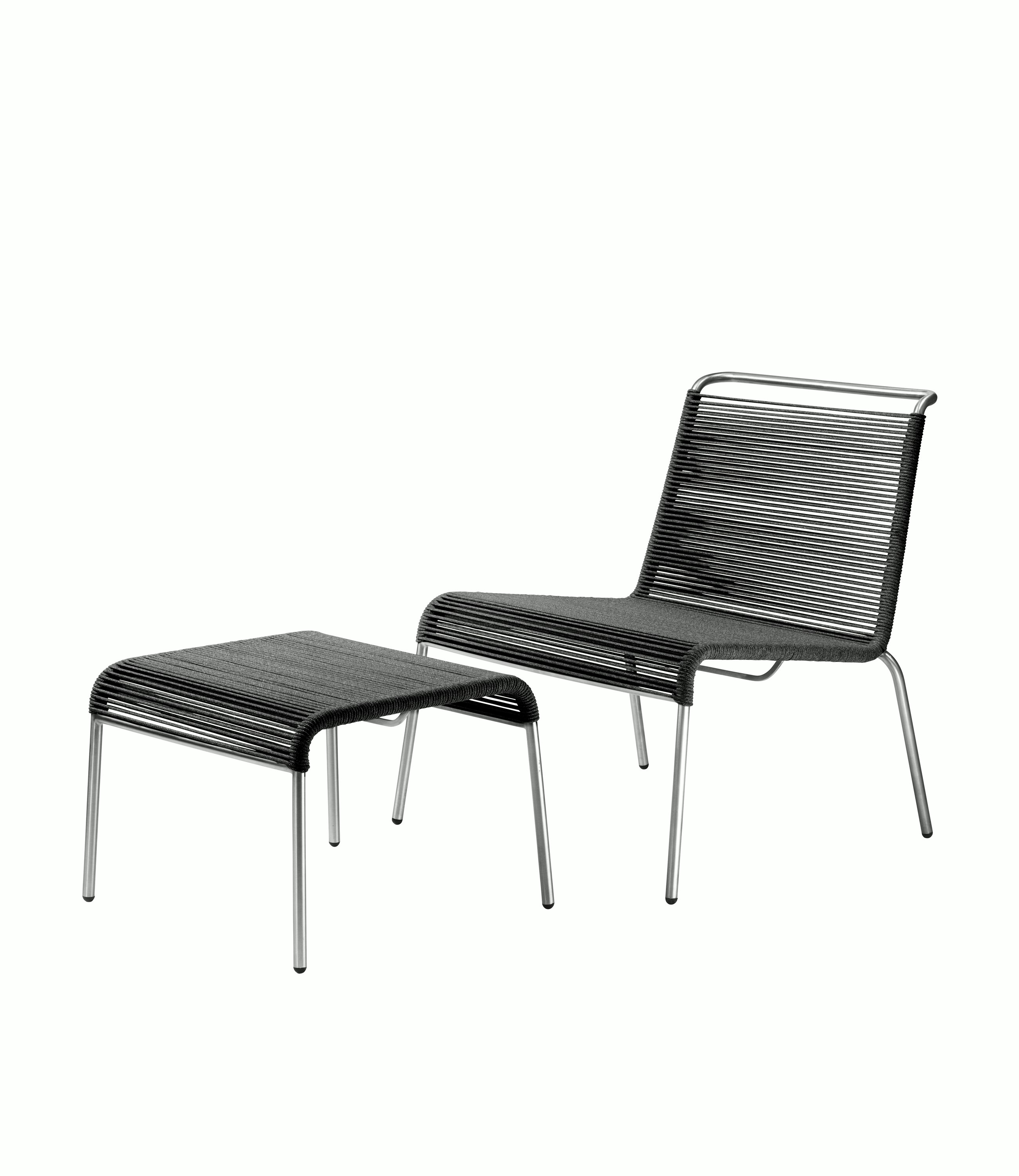 A detailed look at Teglgaard Outdoor Lounge Chair in Black.