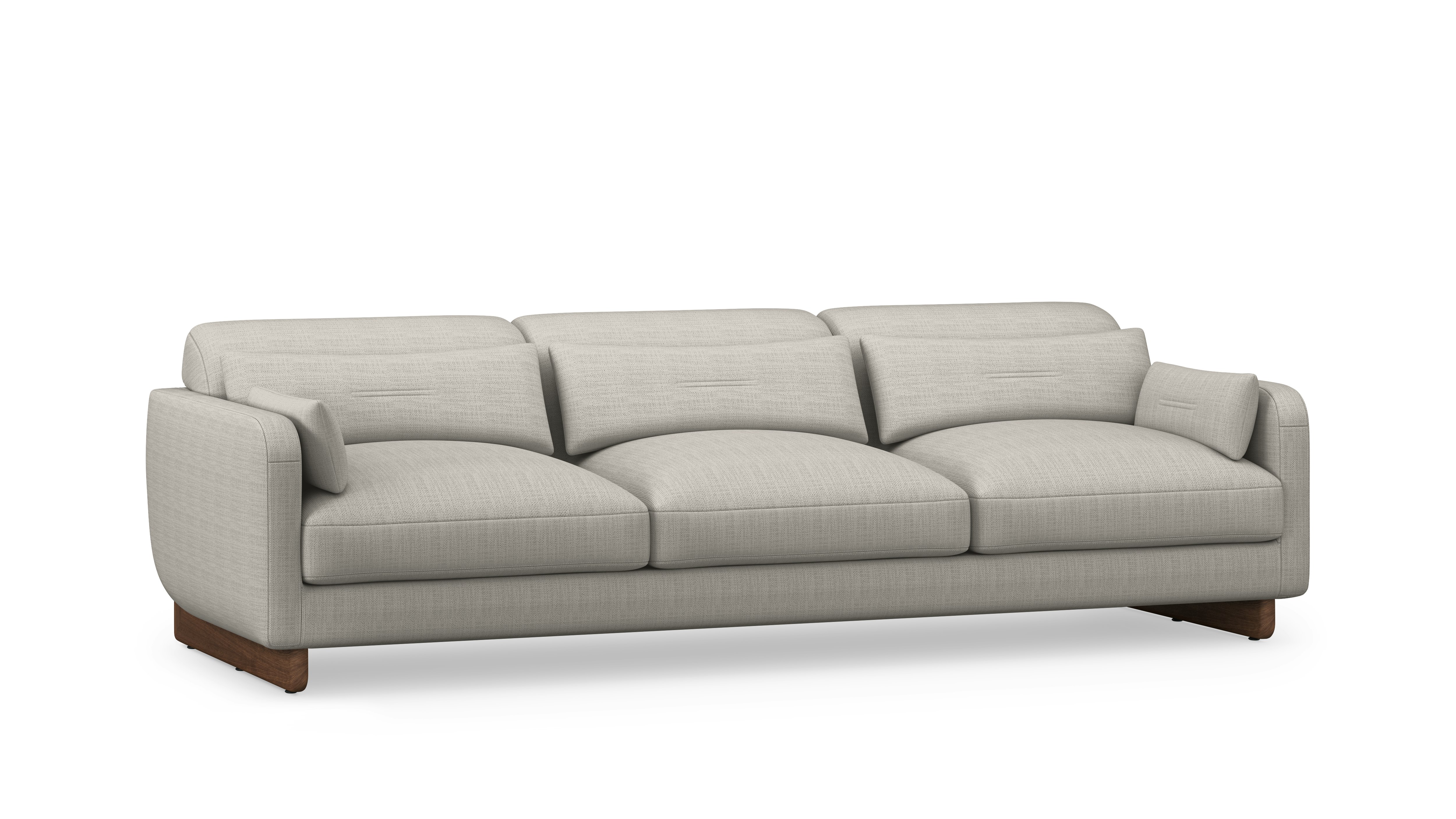 Contra Sofa - 99 Inch, Pebble Weave, Buff, Walnut