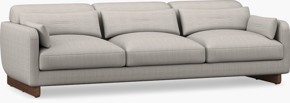 Contra Sofa - 99 Inch, Pebble Weave, Buff, Walnut
