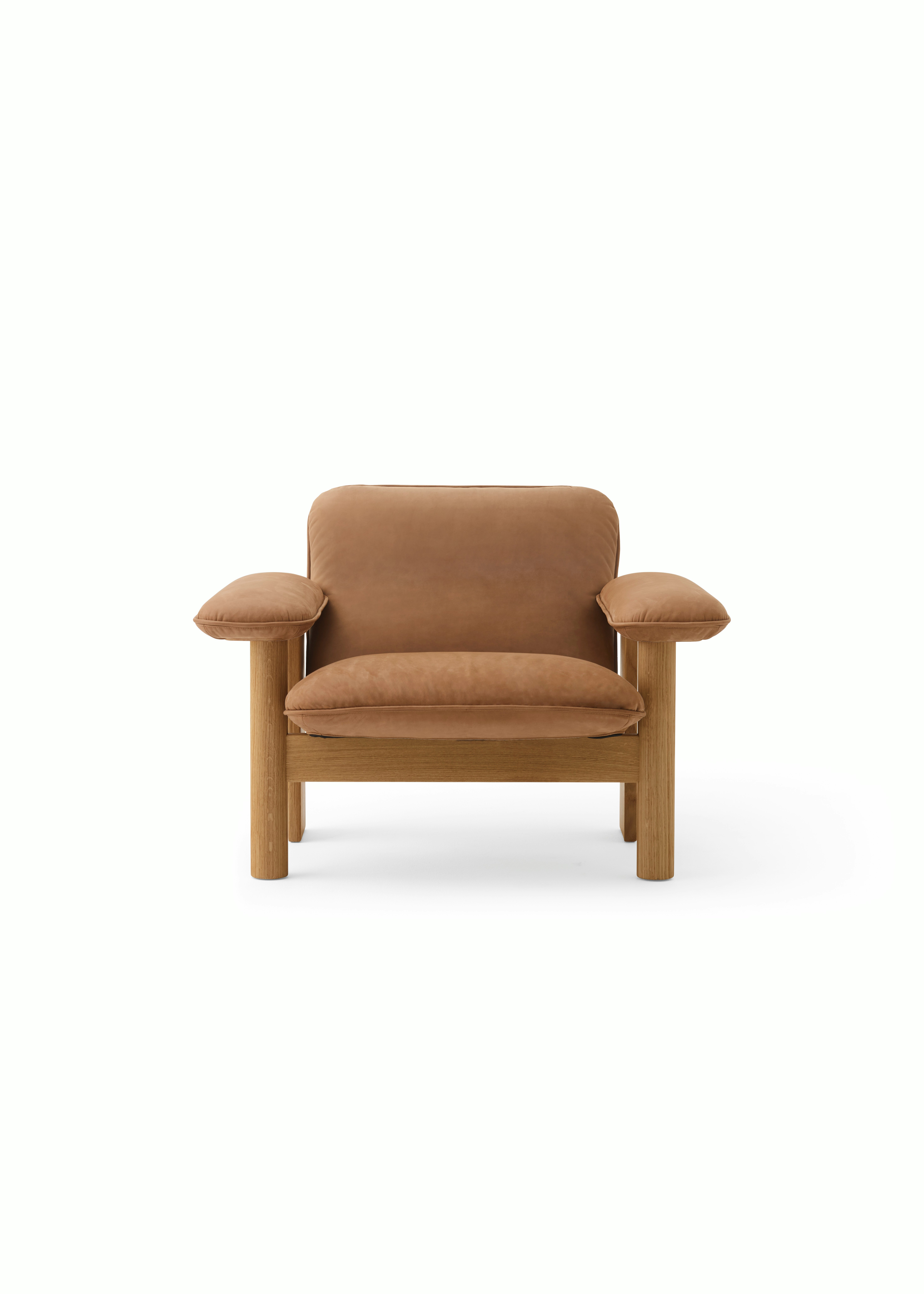 Brasilia Lounge Chair - Low Back, Natural Oak, Dunes, Camel