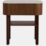 Parabole Nightstand - walnut,  white marble