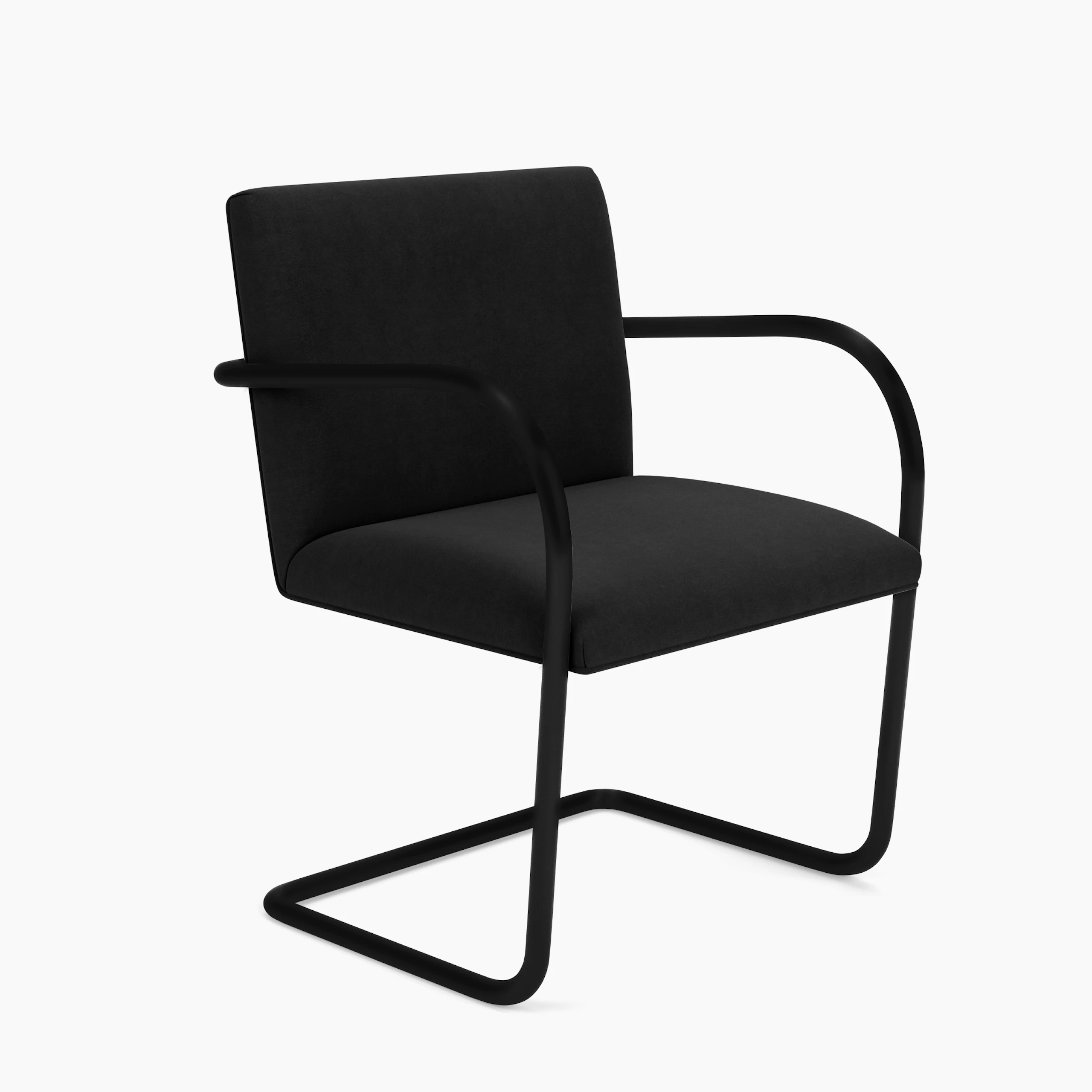 Brno Tubular Chair - Armchair, Ultrasuede, Black Onyx, Black