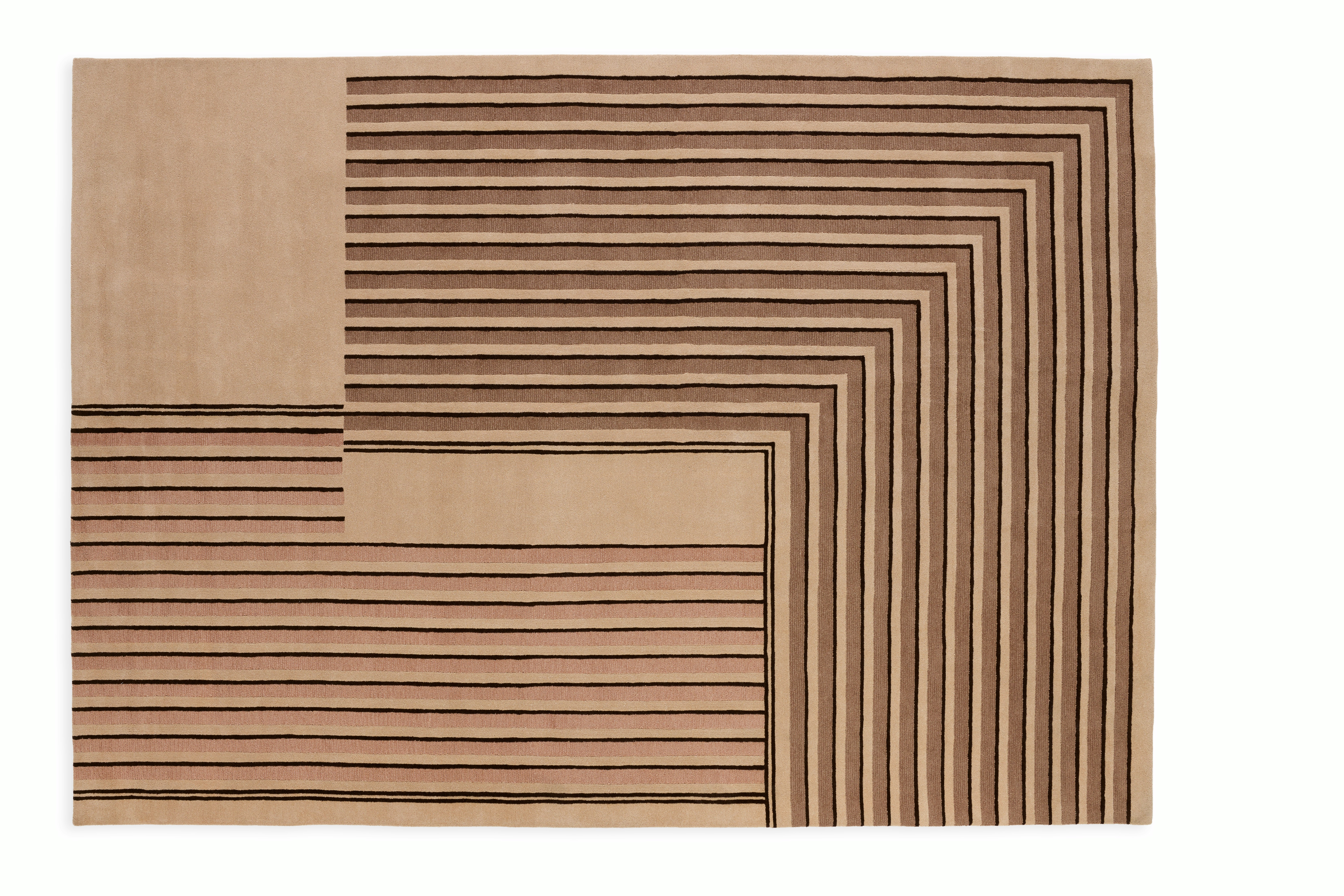 A Semita Rug by Studio & Projects in Blush Brown viewed from the front.