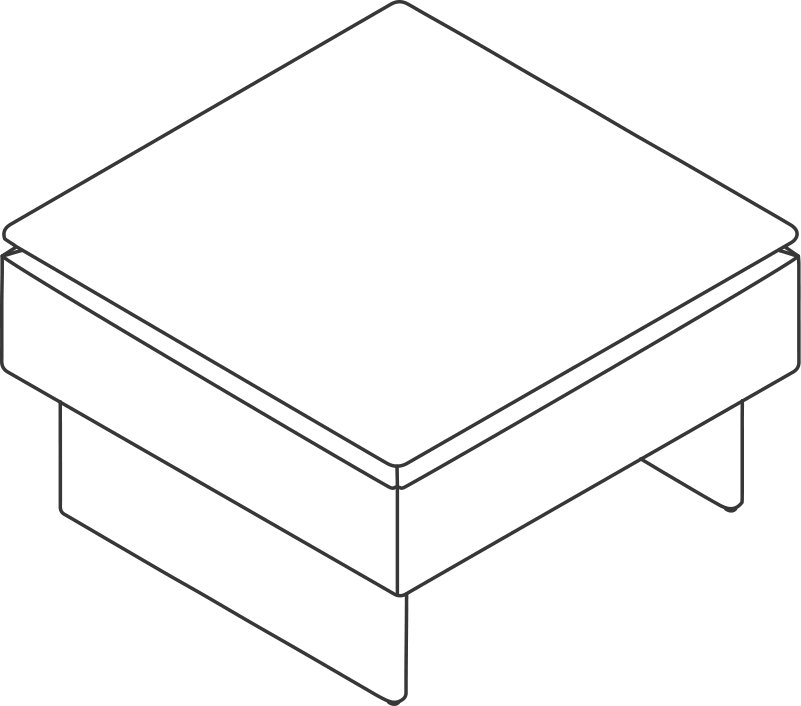 A line drawing - Mantle Ottoman | Small
