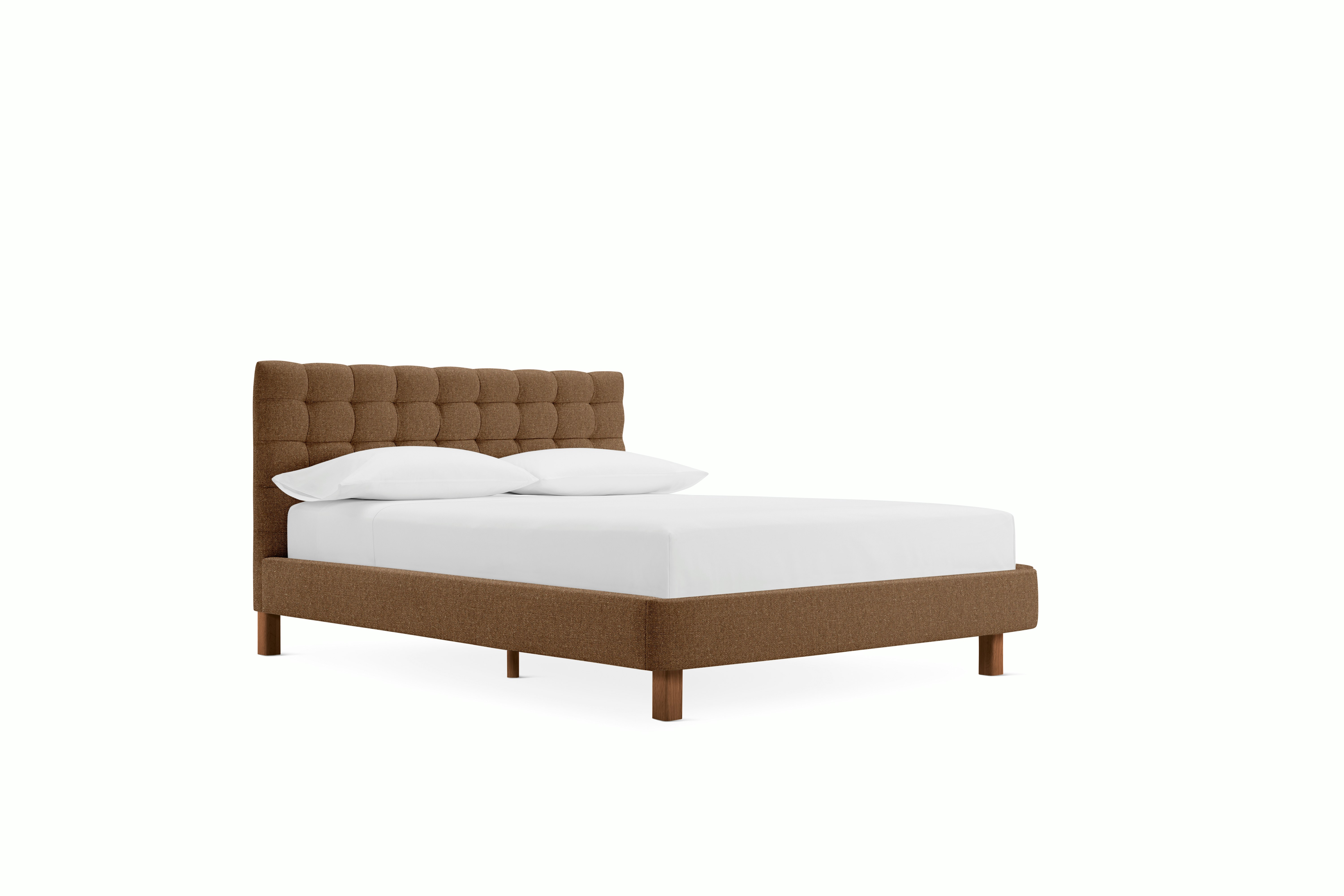 Madeleine Bed - Standard, Queen, Walnut, Album Linen, Tawny