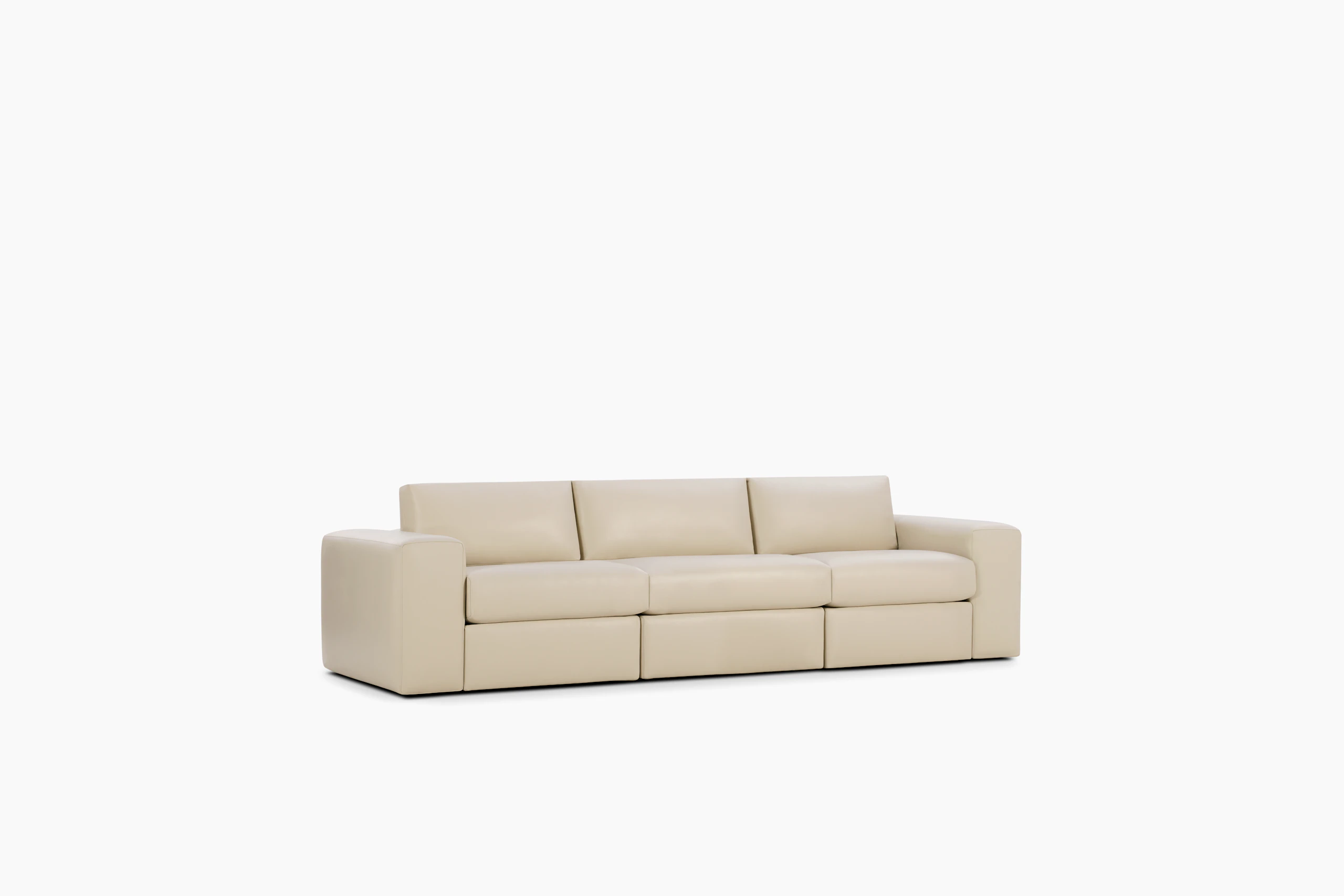 Irvin Sofa - Three-Seater, Raise Leather, Gesso