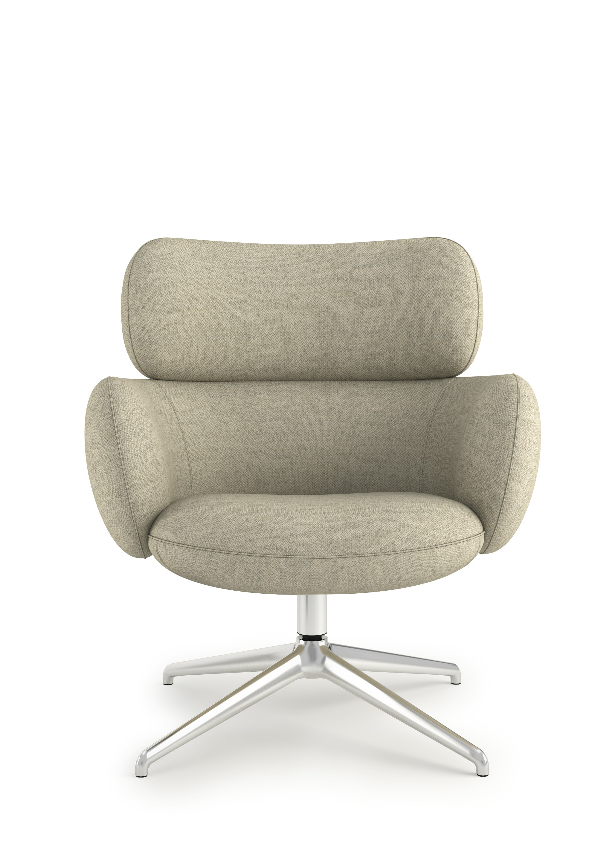 Blis Swivel Chair - Chrome, Pecora, Cream