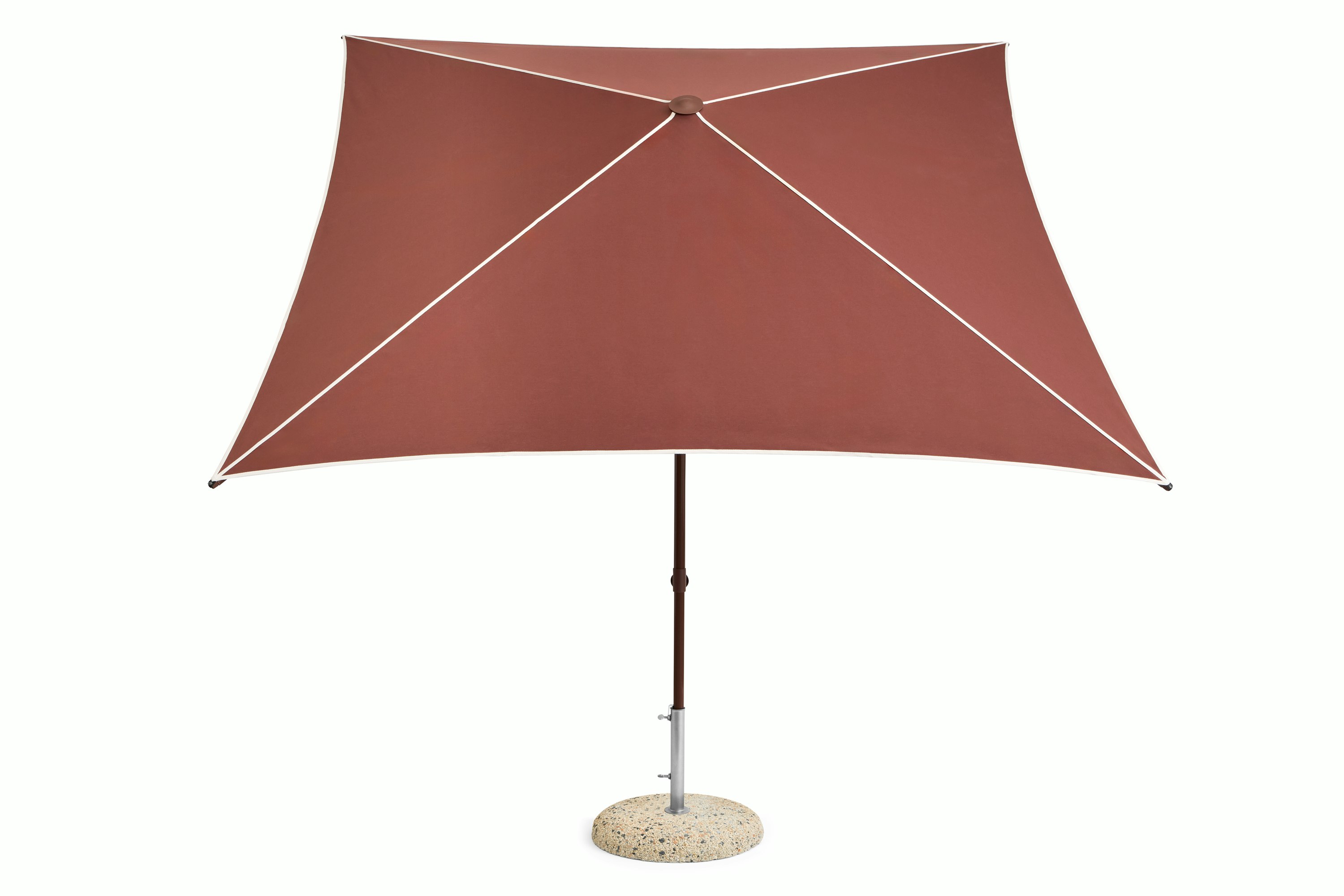 Terrazza Parasol - 8ft Square, Off-white and Burgundy