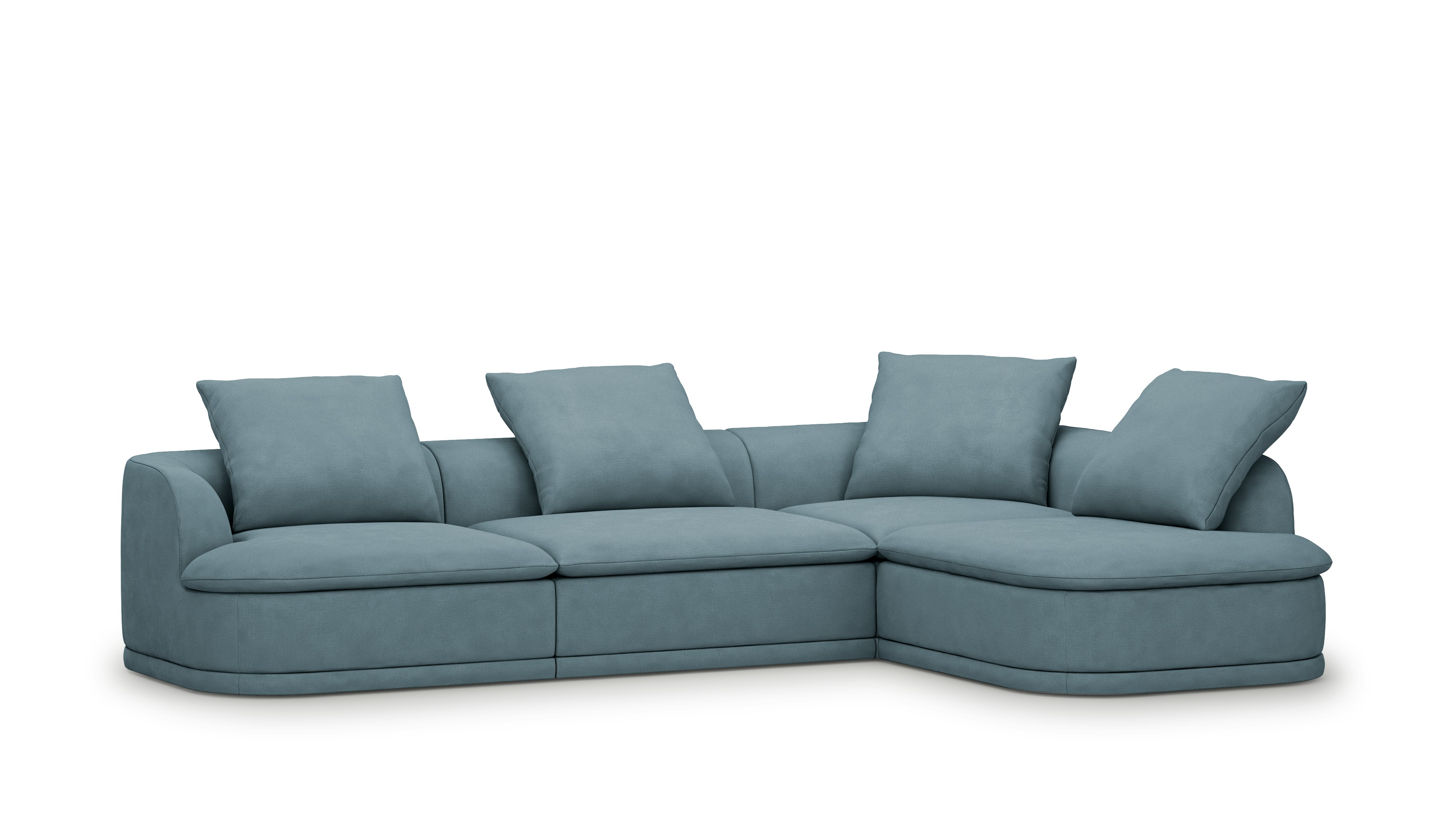 An Atlason Composed Modular Sofa L-Sectional - Right in Robusta  Cloud viewed from an angle.