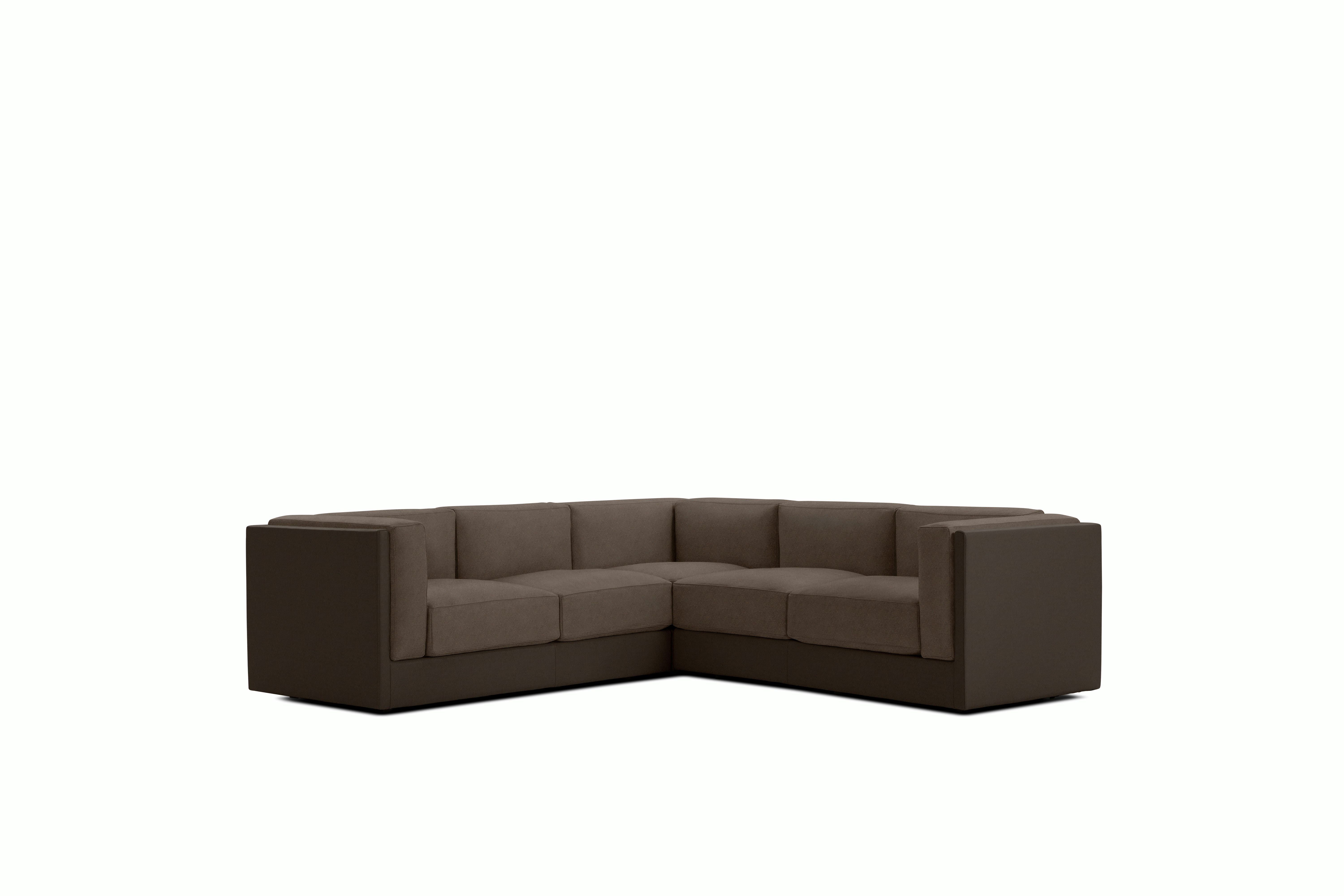 Symme Corner Sectional - Leather Frame,  Prone Leather,  Java,  Pecora,  Chocolate