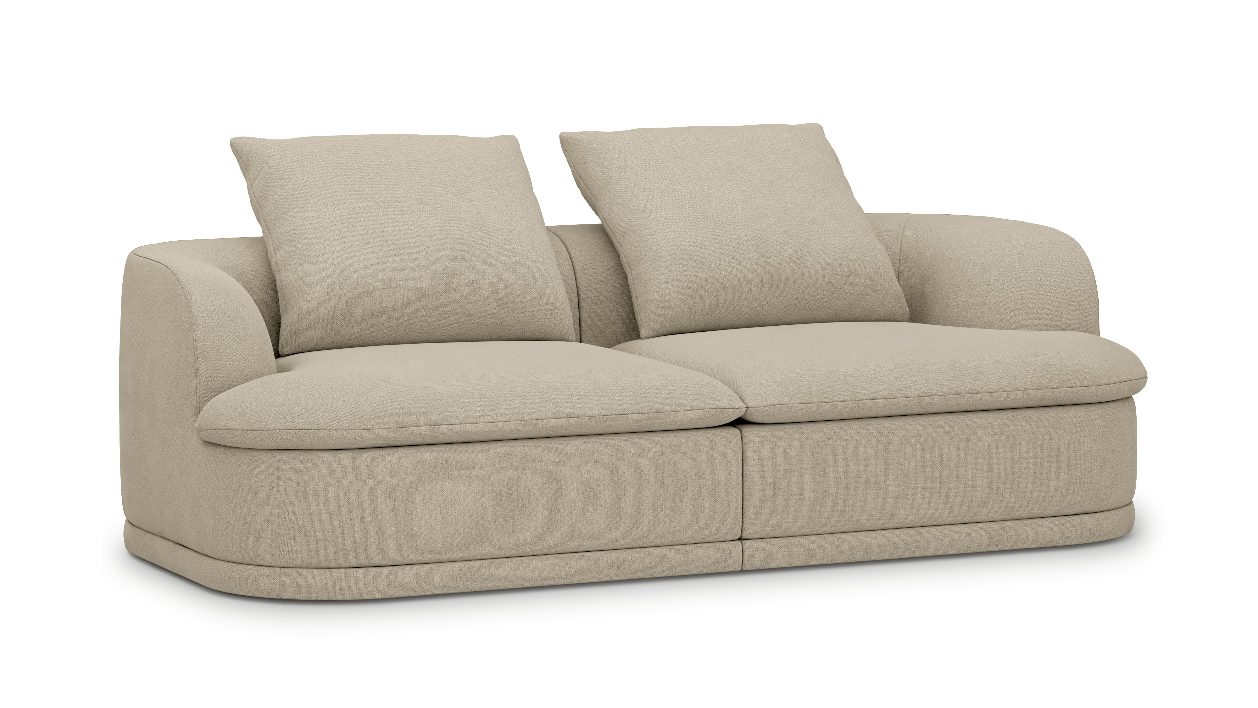 A Atlason Composed Modular Sofa in Linen viewed from an angle