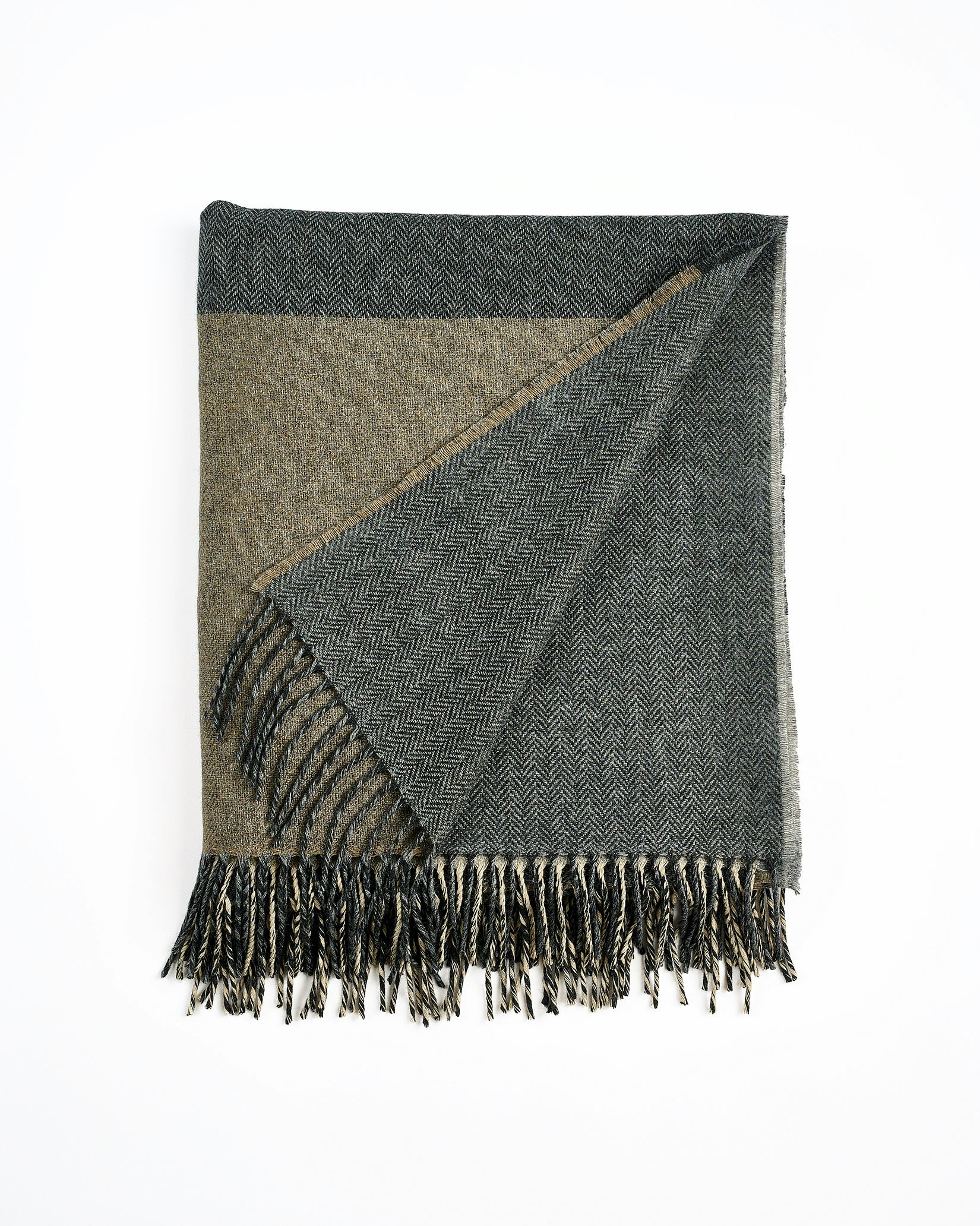 Stella Cashmere Throw - Charcoal Cream