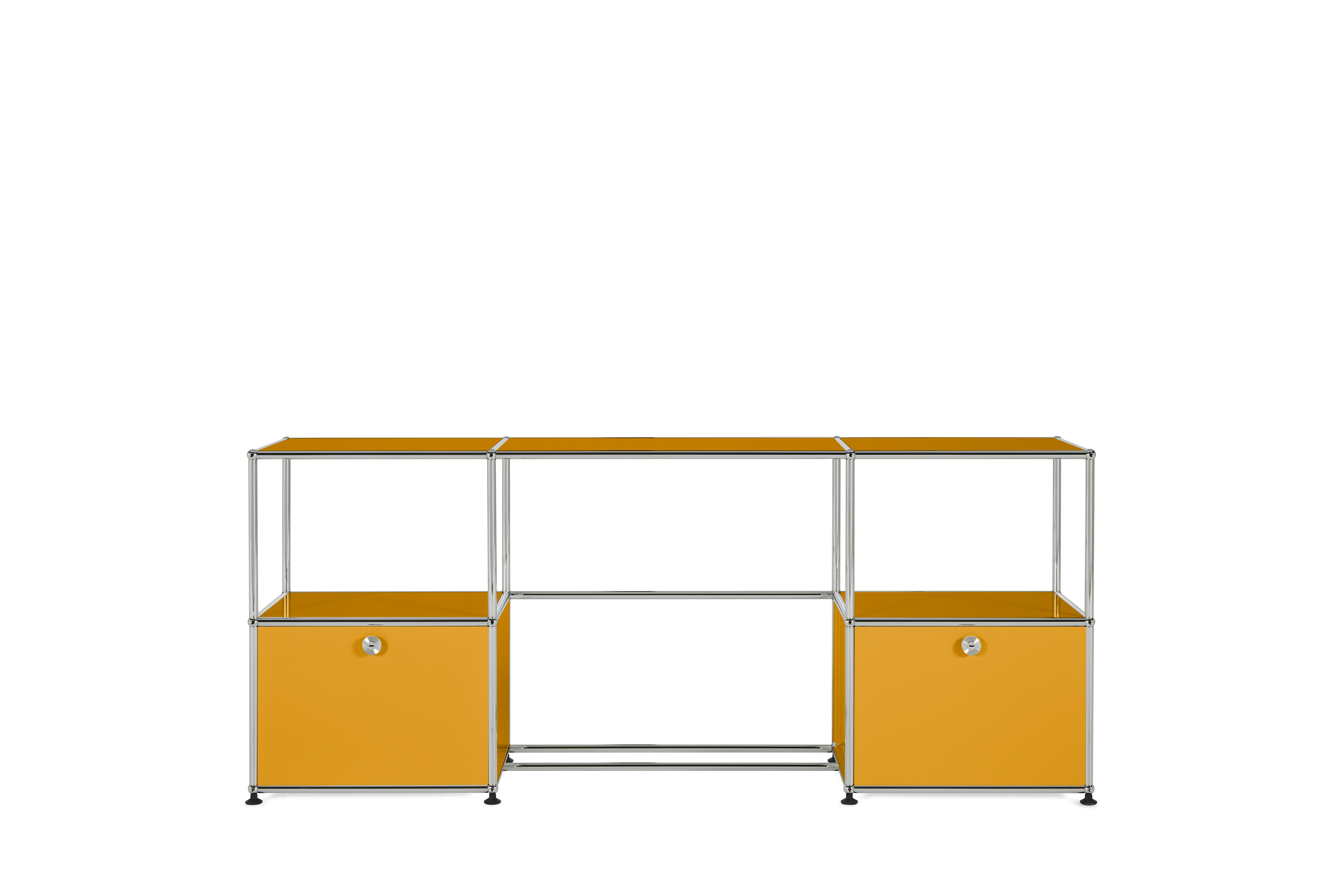 USM Haller Double Storage Desk - Golden Yellow