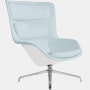 Striad Lounge Chair - High Back, Luce, Brine, White, 4-Star Swivel, Polished Aluminum