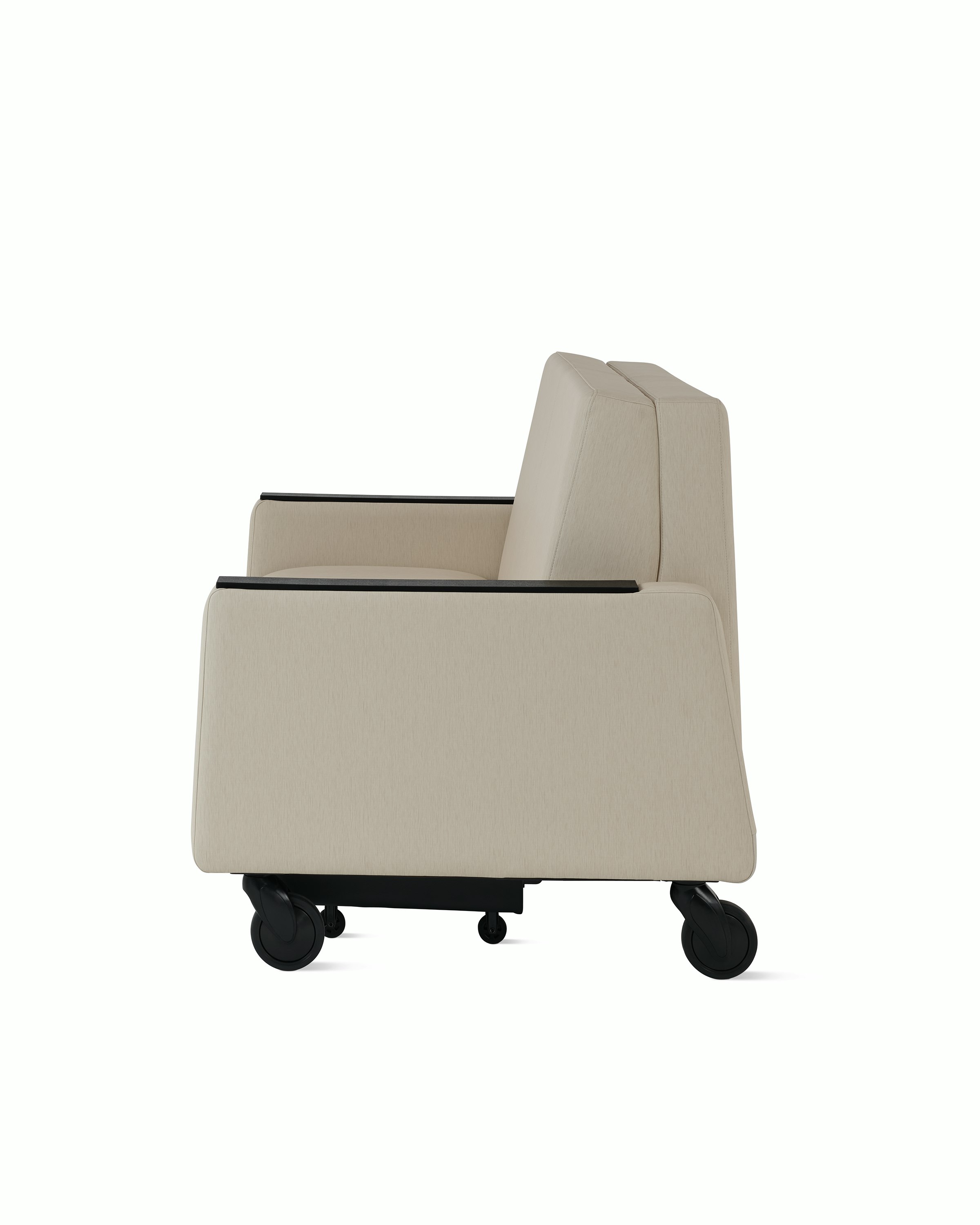 Gemma Sleep Settee viewed from the side, in seated position.