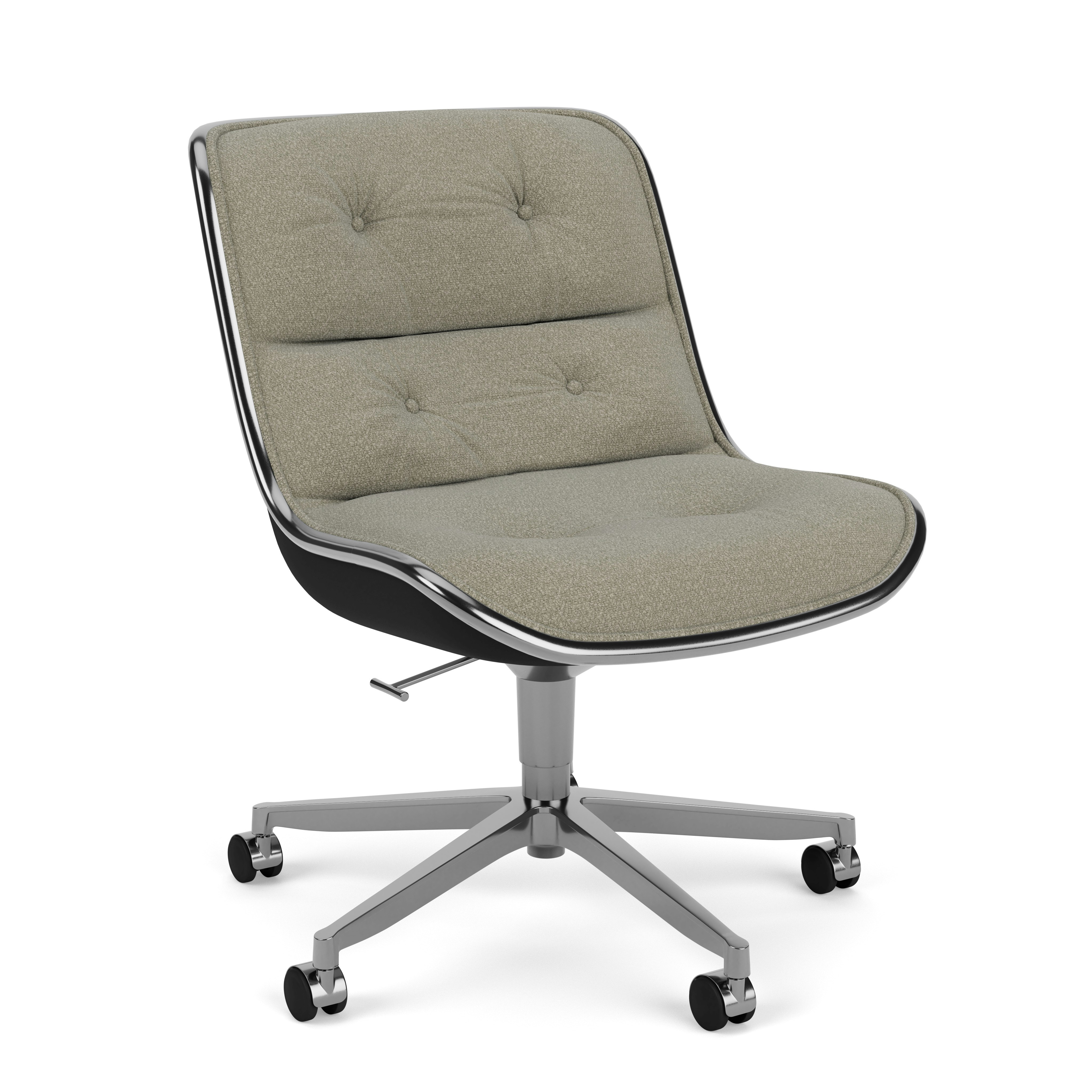 Pollock Executive Side Chair - 5 Star, Polished Aluminum, Classic Boucle, Transit
