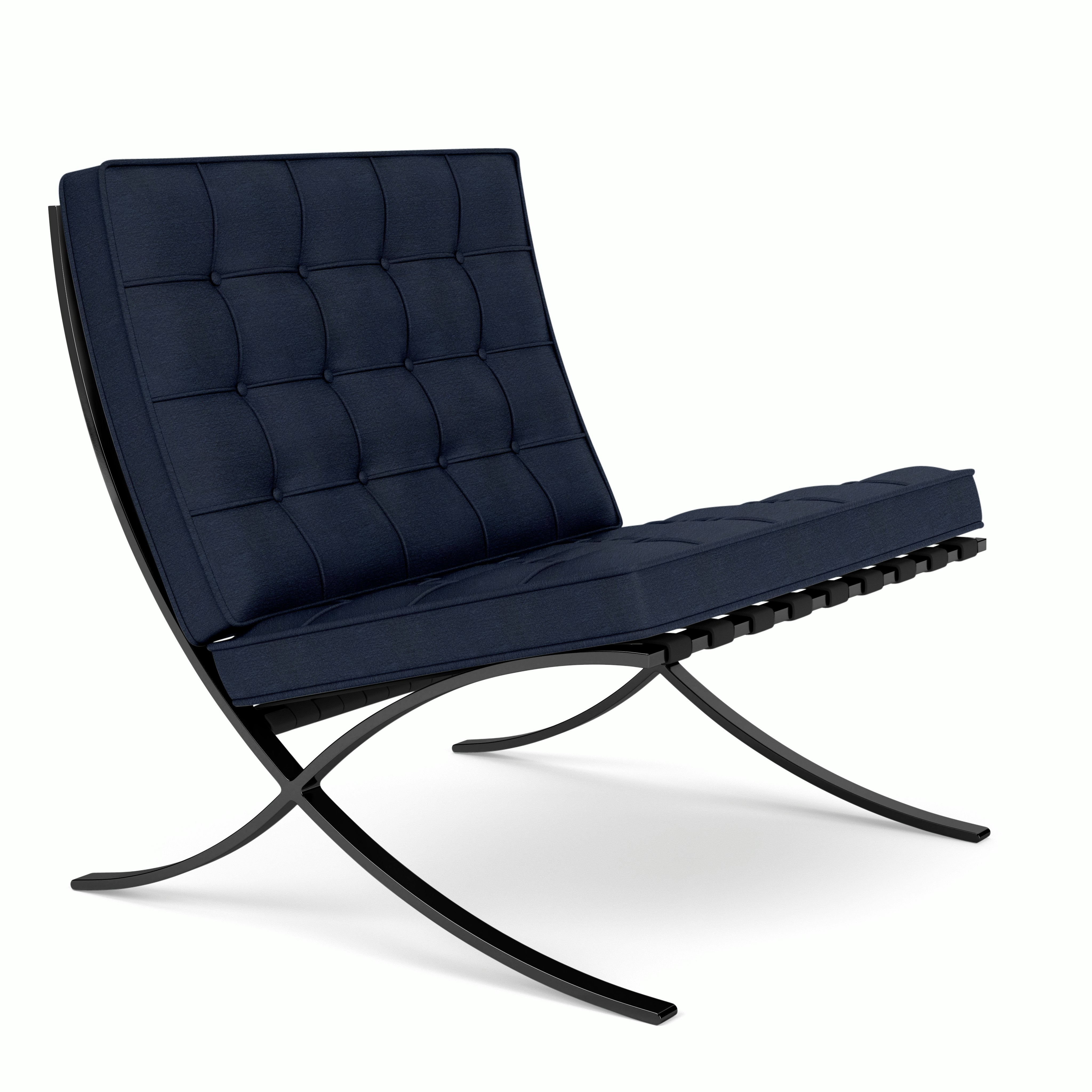 Barcelona Chair in Haven,  Midnight,  Black