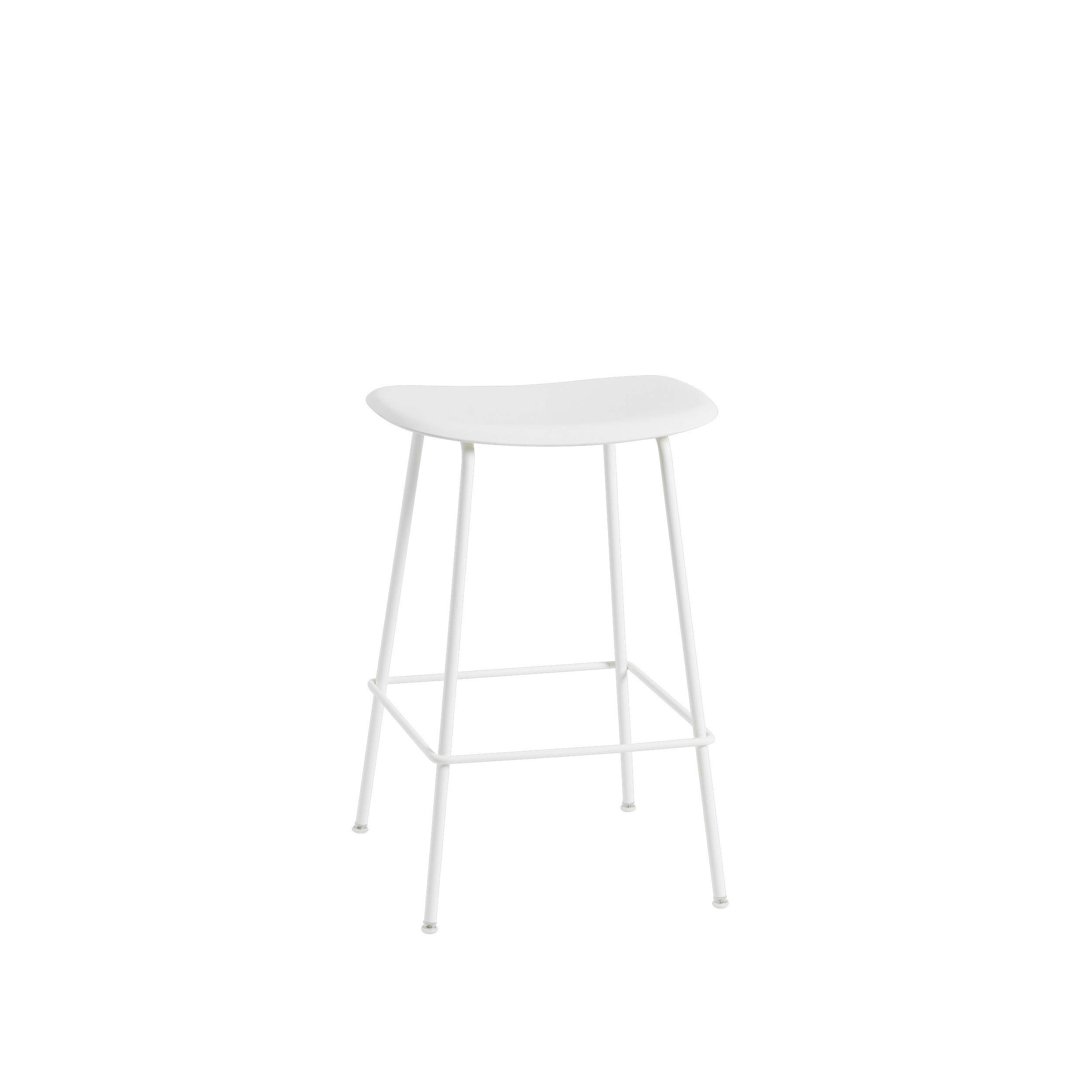 Fiber Backless Counter Stool - Tube, Natural White, White