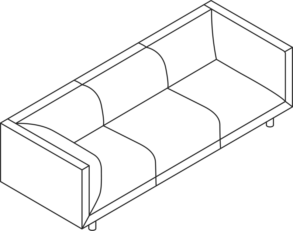 A line drawing - Rolled Arm Sofa