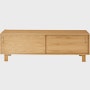 Nelson Basic Cabinet Series Media Unit - White Oak,  Wavy Pull,  Standard Leg