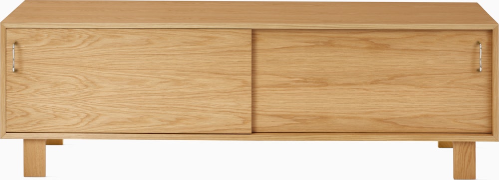 Nelson Basic Cabinet Series Media Unit - White Oak,  Wavy Pull,  Standard Leg