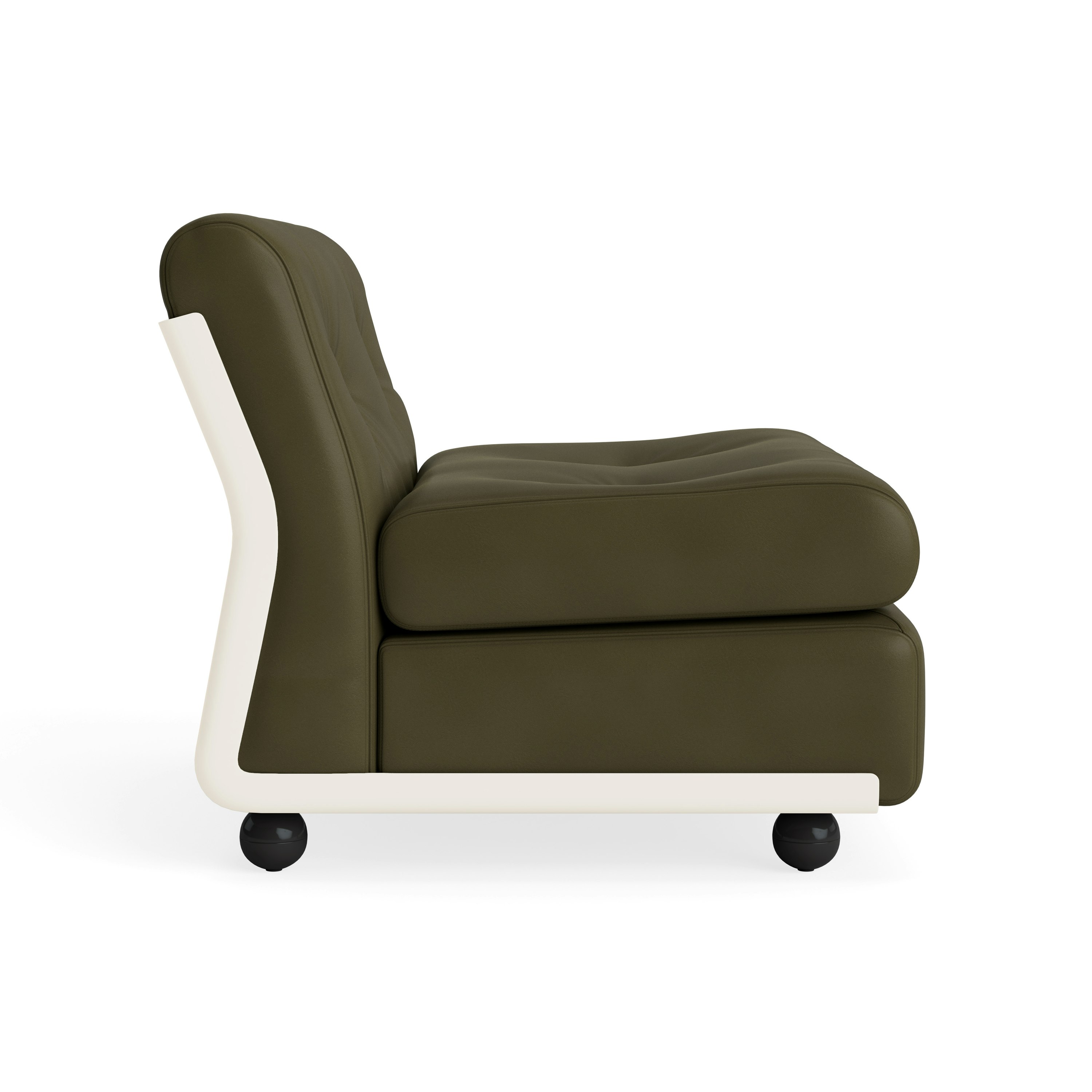 Amanta Chair - Sense Leather, Forest Green, Cream Beige