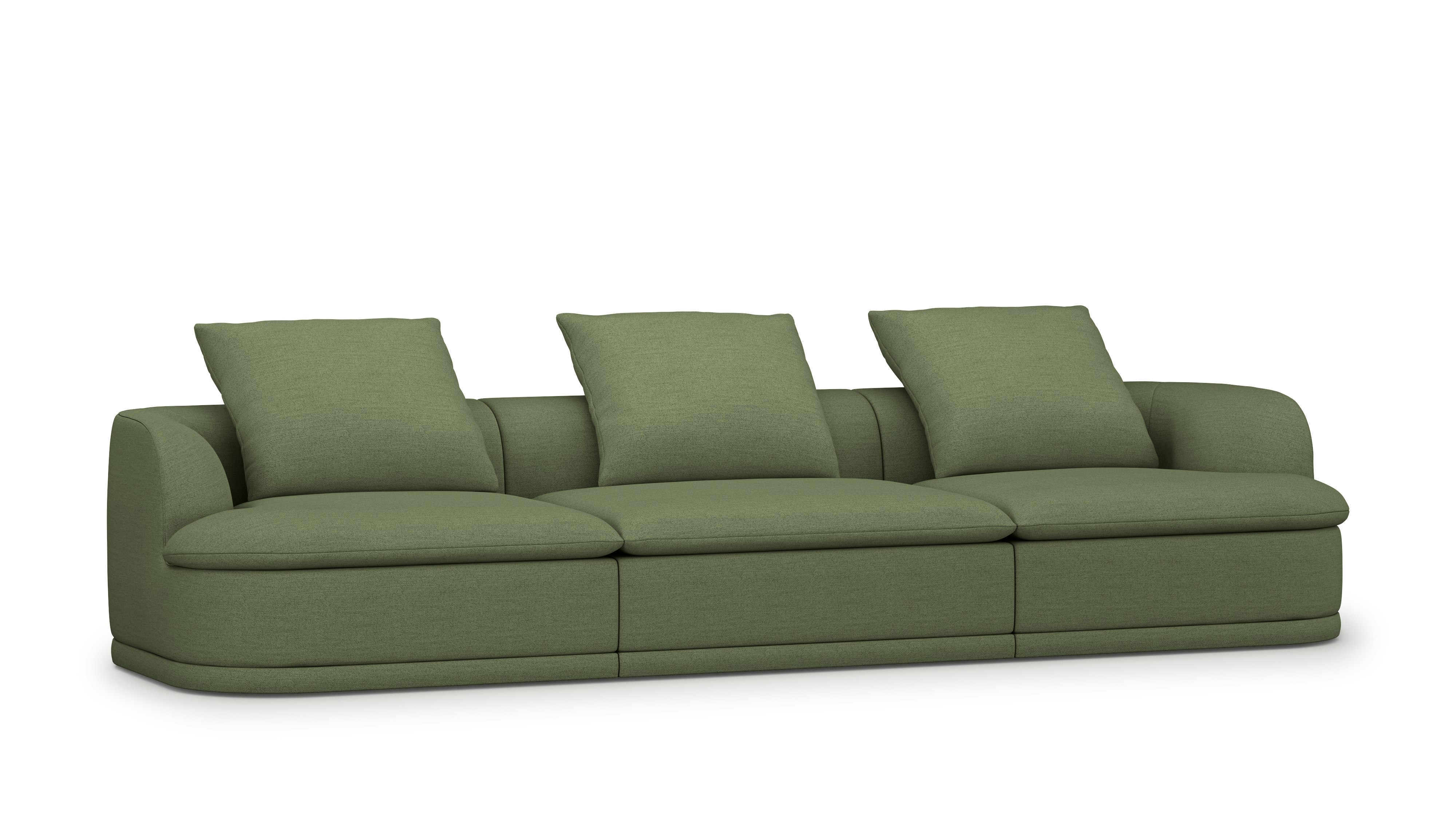 A Atlason Composed Modular Sofa in Woodlet viewed from an angle.