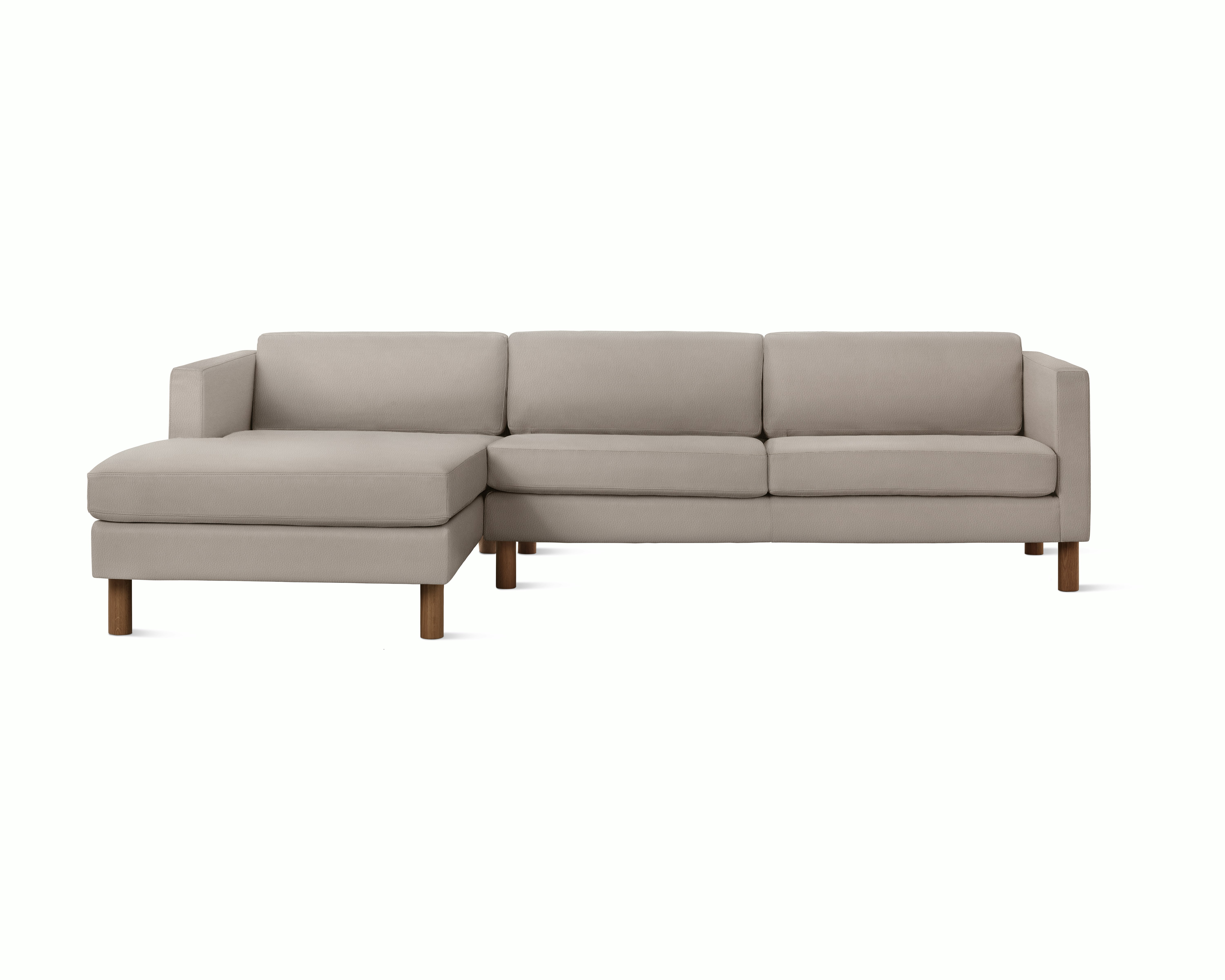 A Lispenard Chaise Sectional in Lute viewed from the front.