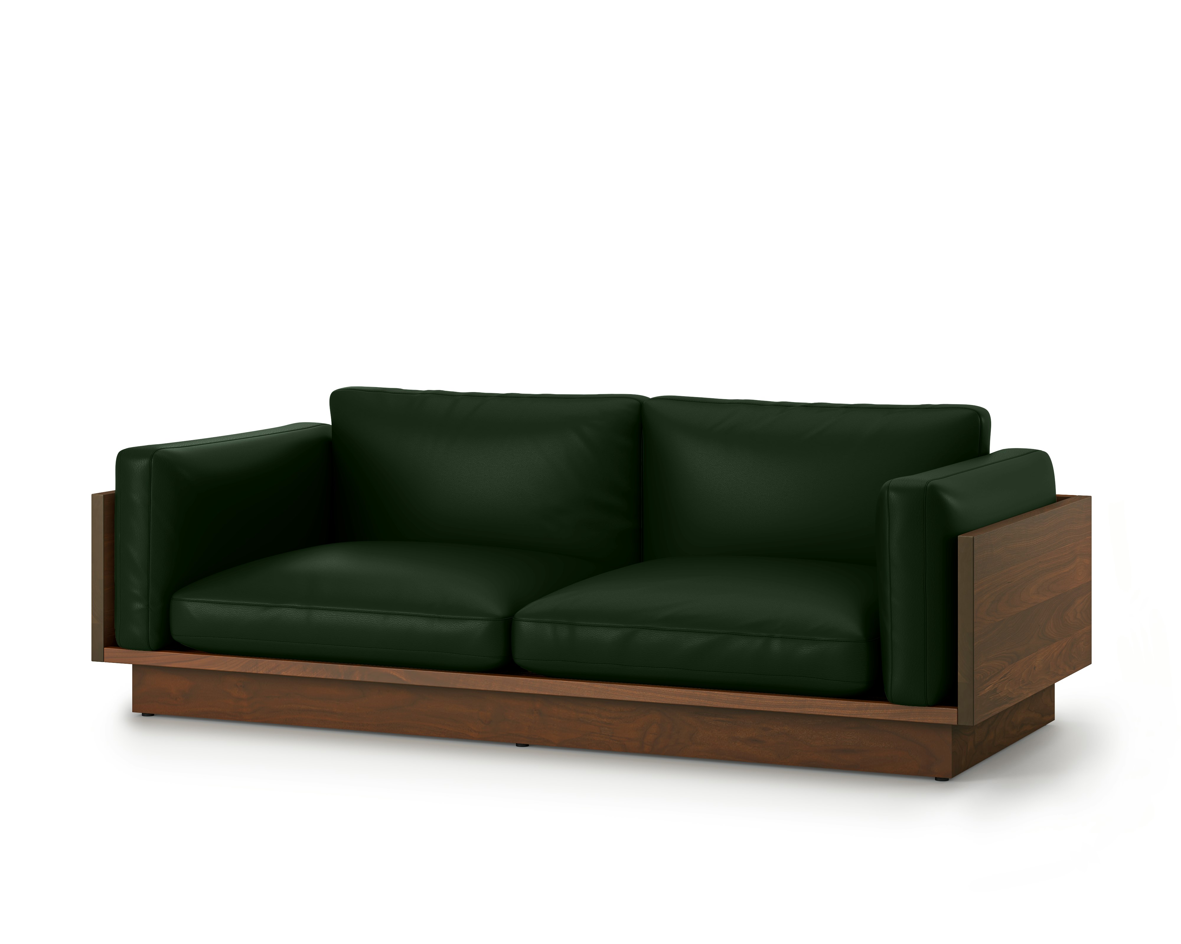 Pawson Drift Sofa - 93 Inch, Raise Leather, Verde, Tudor Walnut