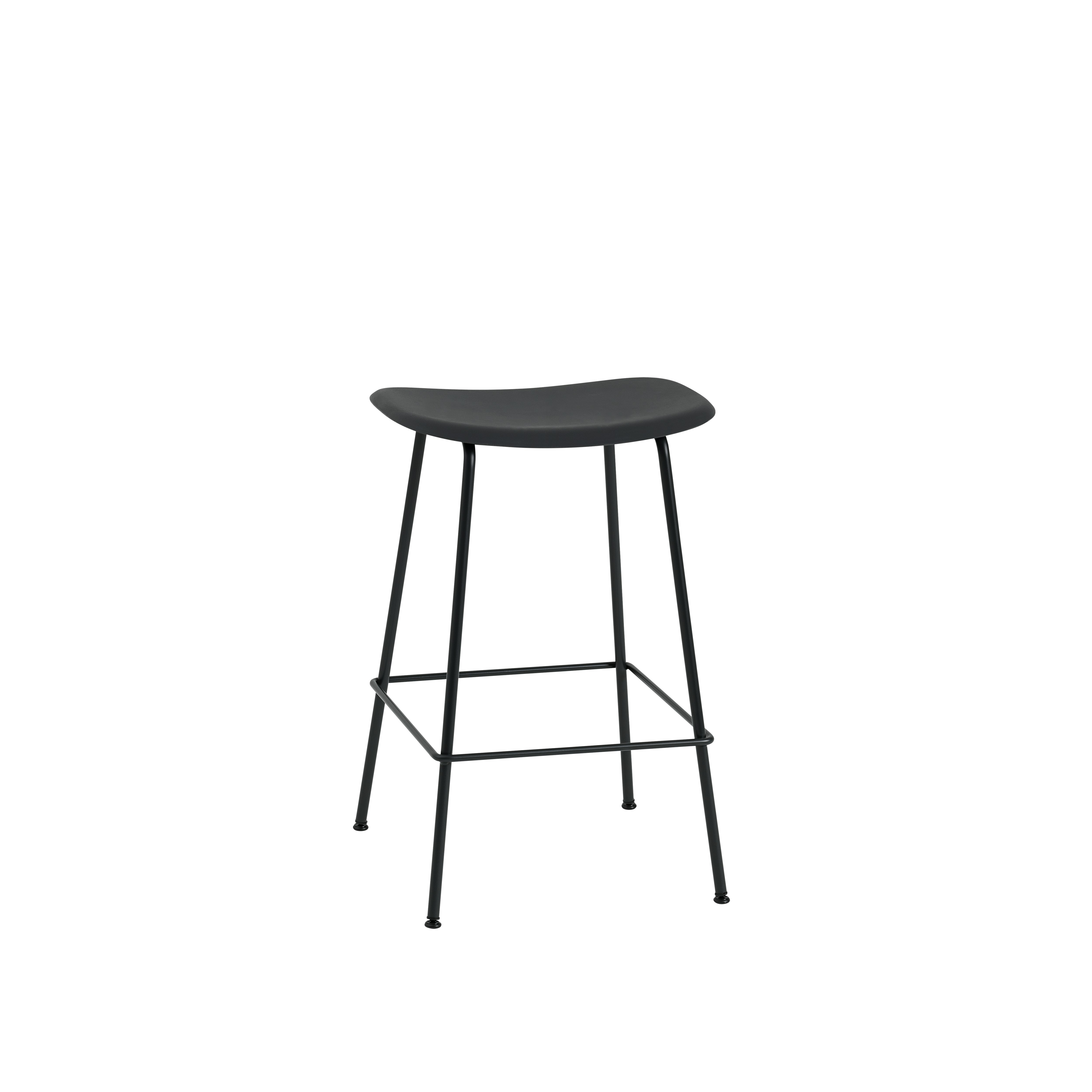 Fiber Backless Counter Stool - Tube, Black, Anthracite Black