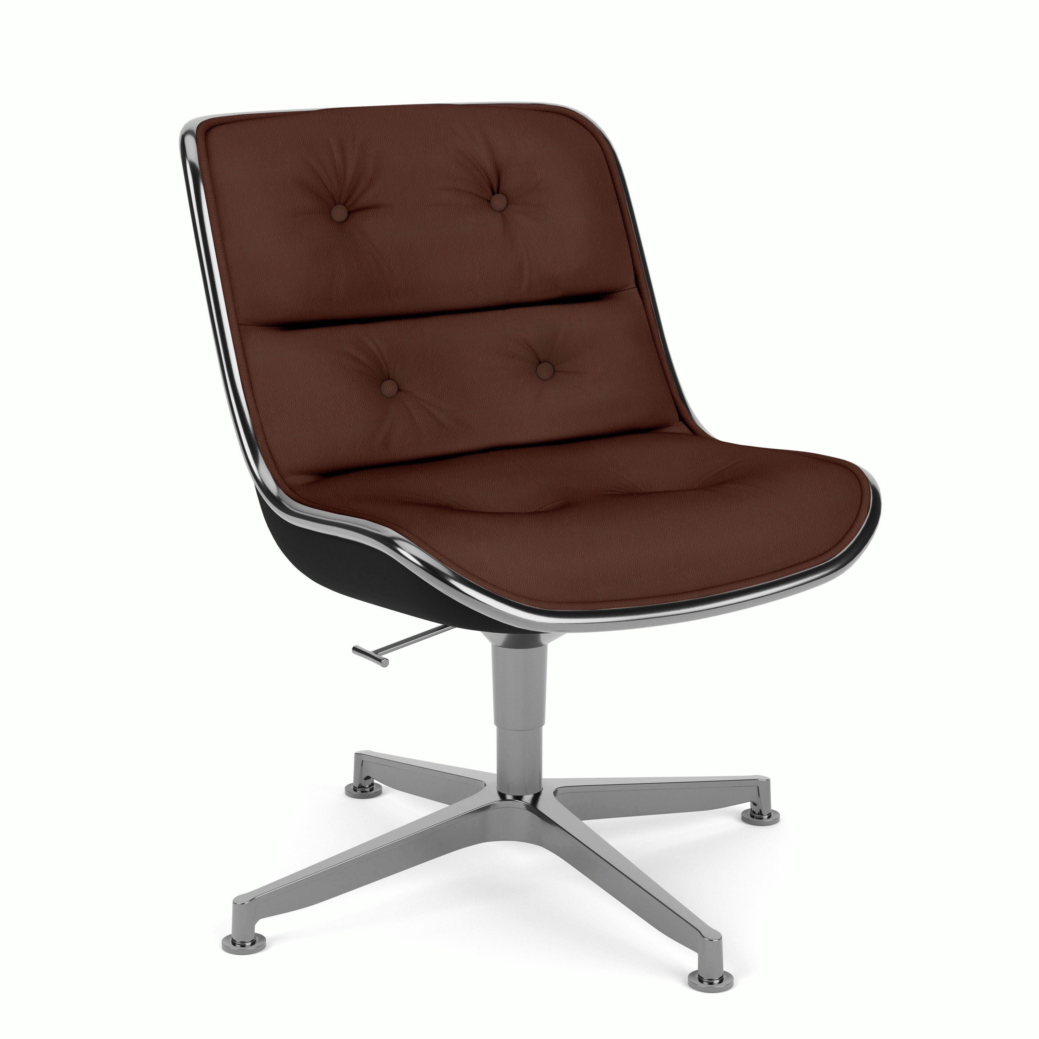 Pollock Executive Side Chair - 4 Star,  Polished Aluminum,  Volo Leather,  Rust