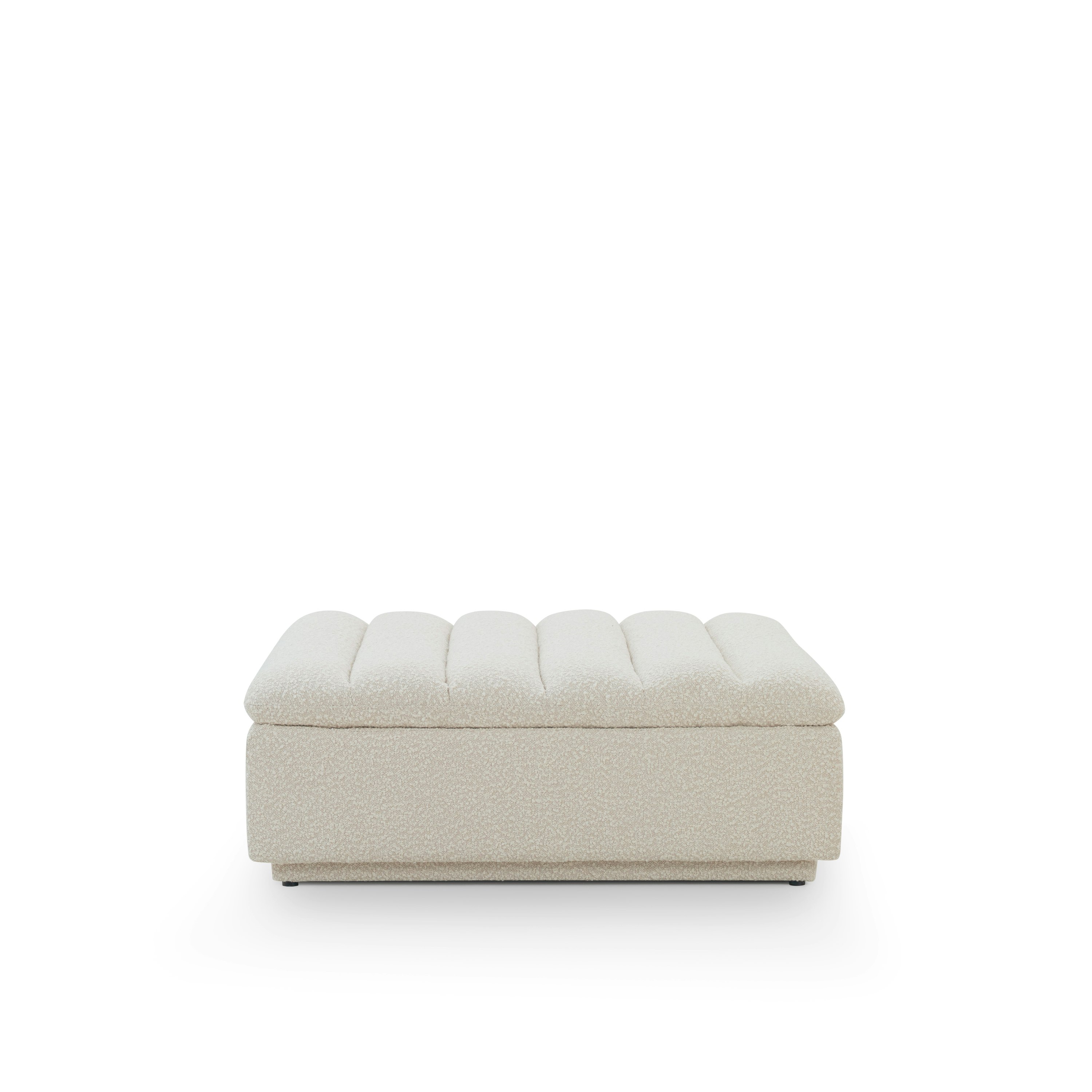 Float Ottoman - Boucle, La Cr&egrave;me profile view