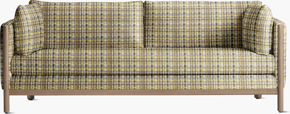 Emmy 80 Sofa - Stepped Plaid,   Trail,   Oak Base