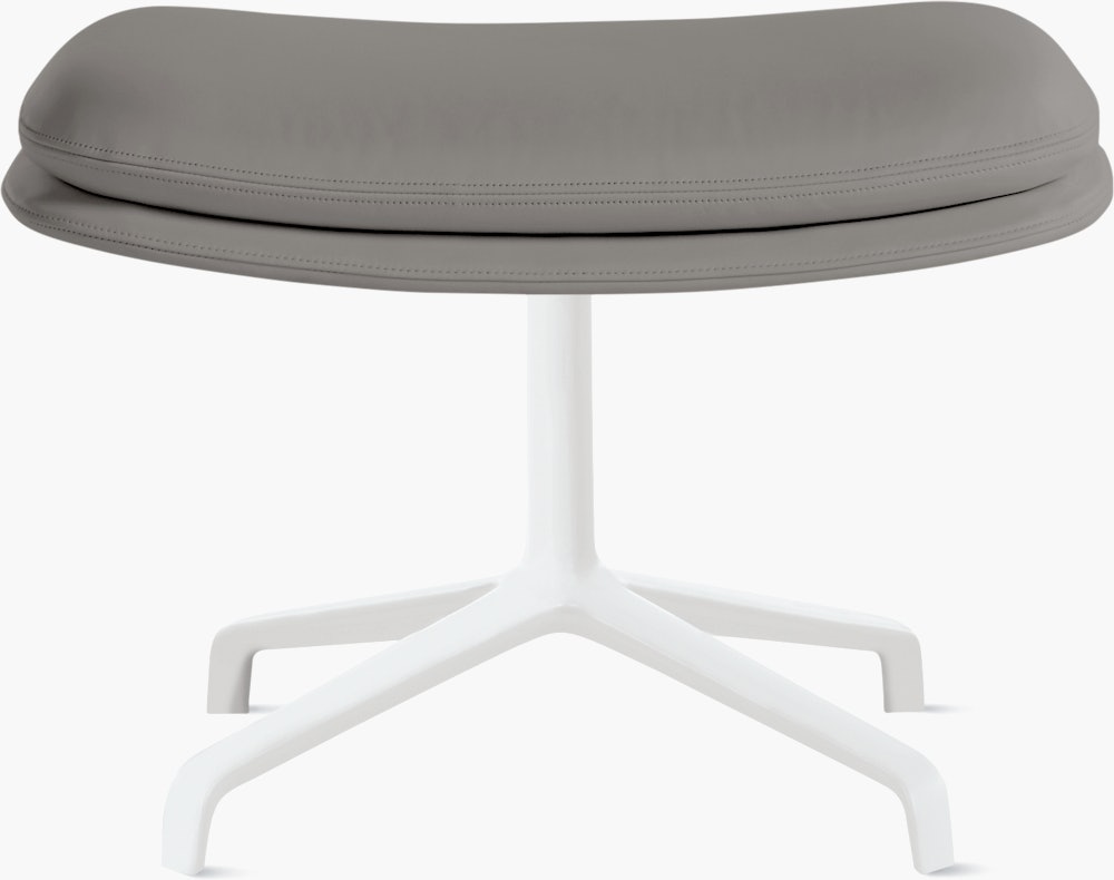 Striad Ottoman in 4-Star Base White Prone Leather,  Script