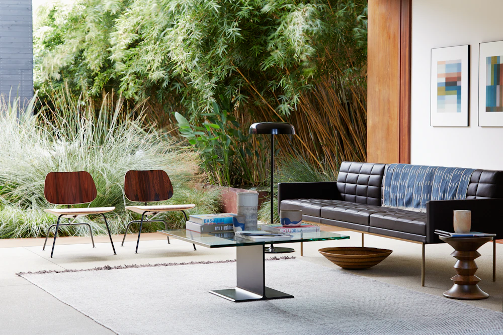 Eames Molded Plywood Lounge Chair Metal Base (LCM), Upholstered Eames Molded Plywood Lounge Chair Metal Base (LCM), Upholstered