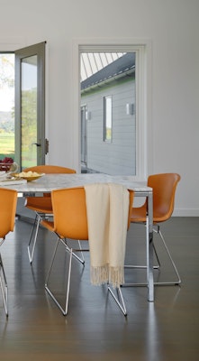 Bertoia Leather Covered Side Chair Florence Knoll Dining Table