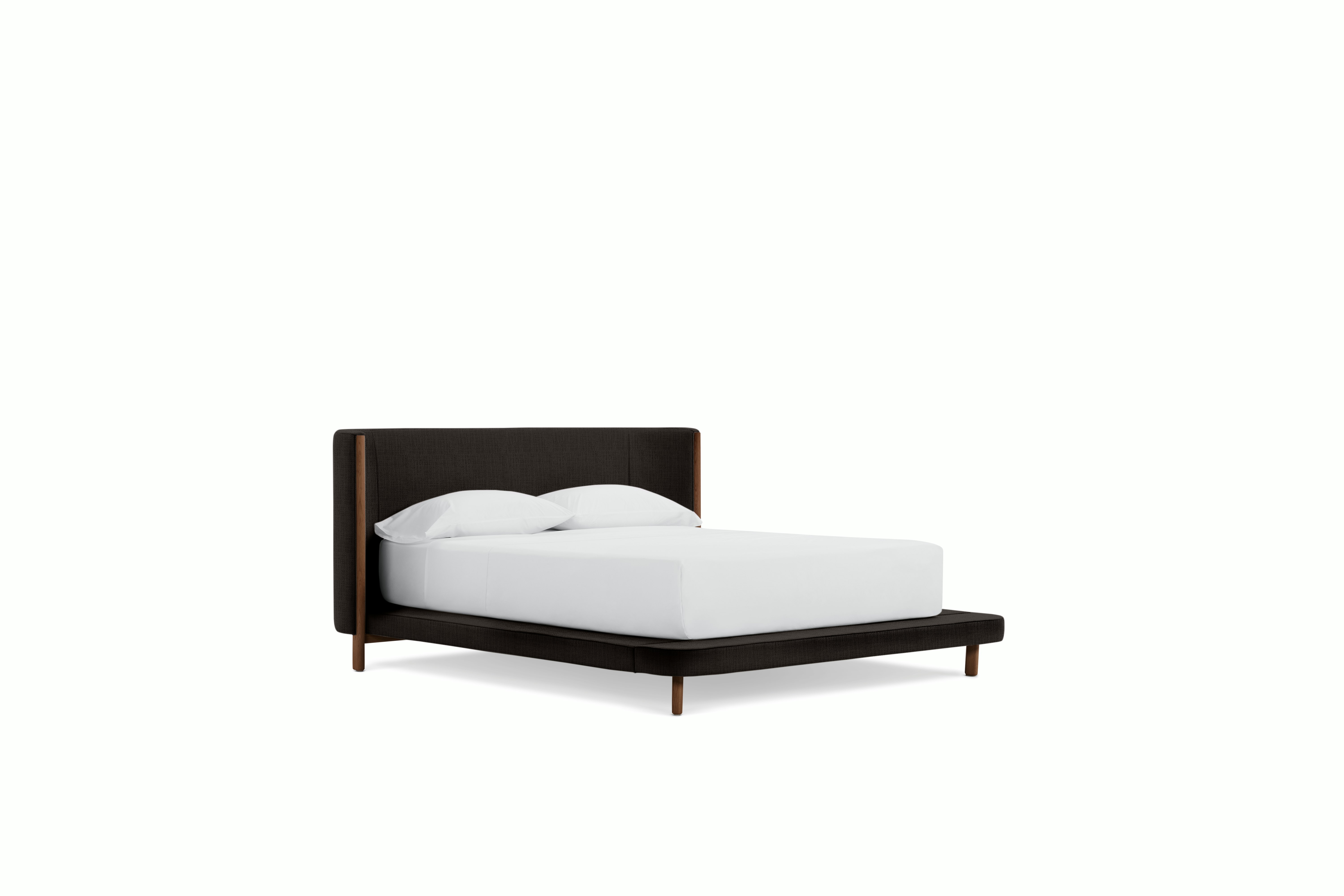 Emmy Bed - Tall, Queen, Walnut, Pebble Weave, Chocolate